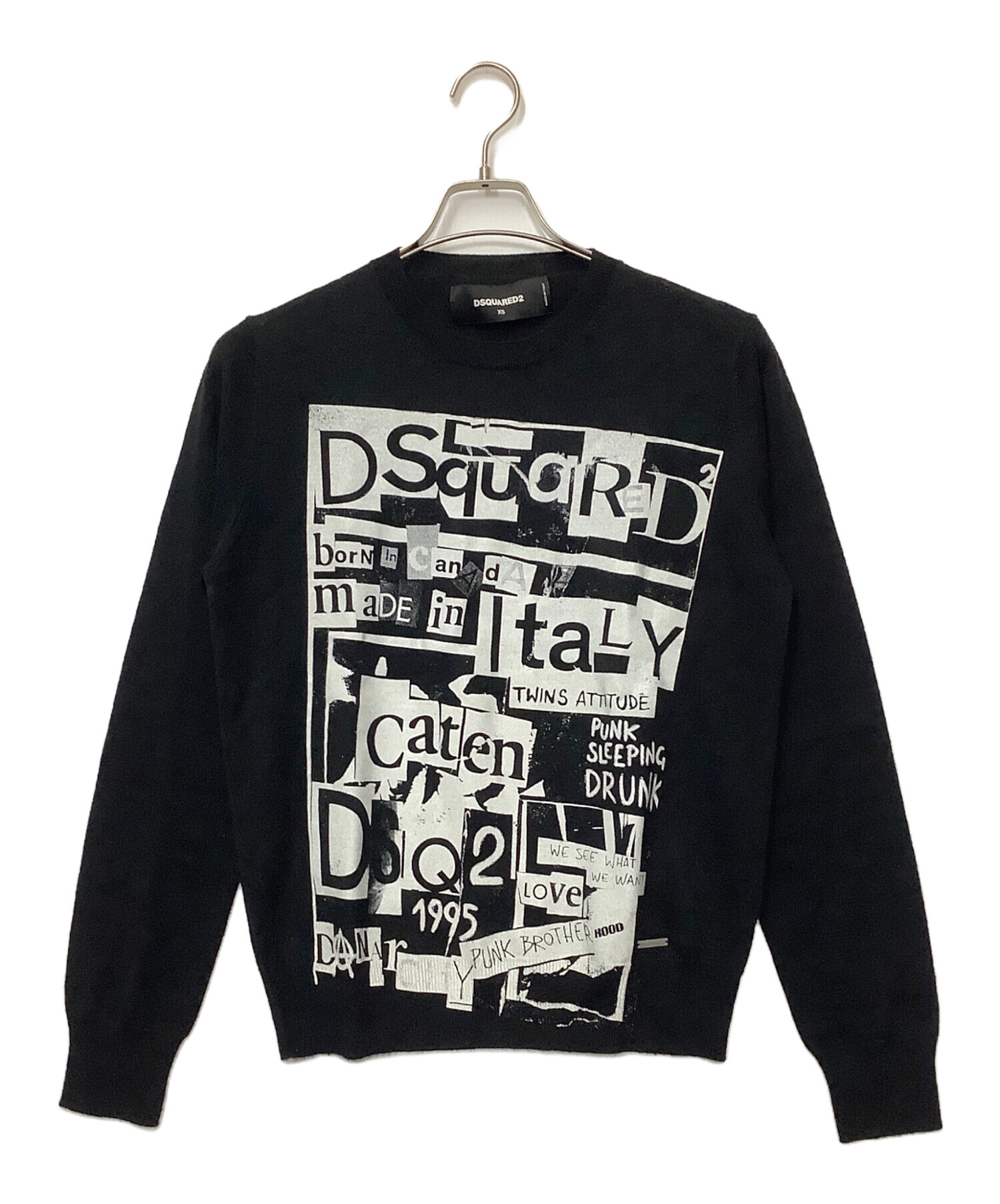 中古・古着通販】DSQUARED2 (ディースクエアード) 薄手ニット ブラック