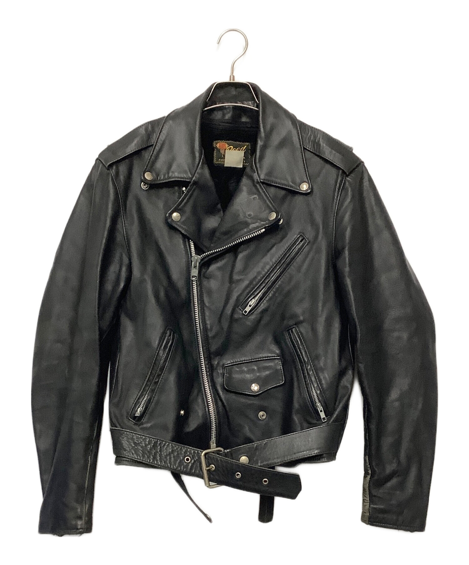 Reed Sportswear 本革 シングルライダースジャケット ブラック 中古・古着通販】reed (リード) ライダースジャケット ブラック サイズ
