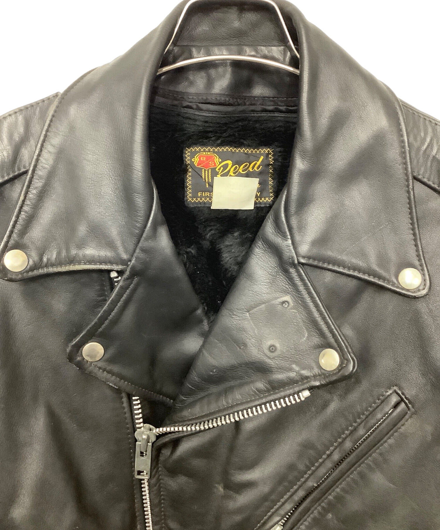 Reed Sportswear 本革 シングルライダースジャケット ブラック 中古・古着通販】reed (リード) ライダースジャケット ブラック サイズ