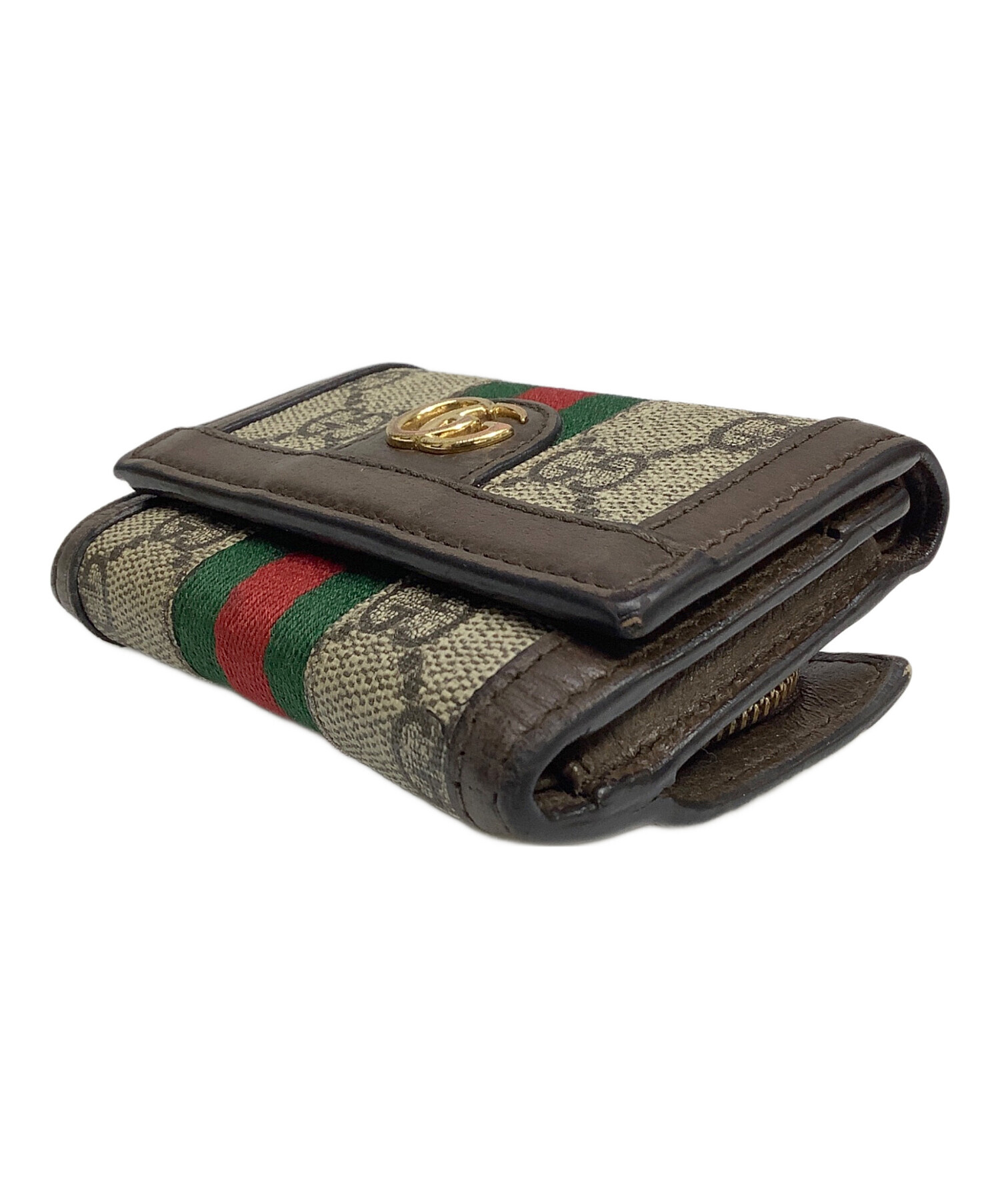 中古・古着通販】GUCCI (グッチ) 3つ折り財布 ブラウン｜ブランド