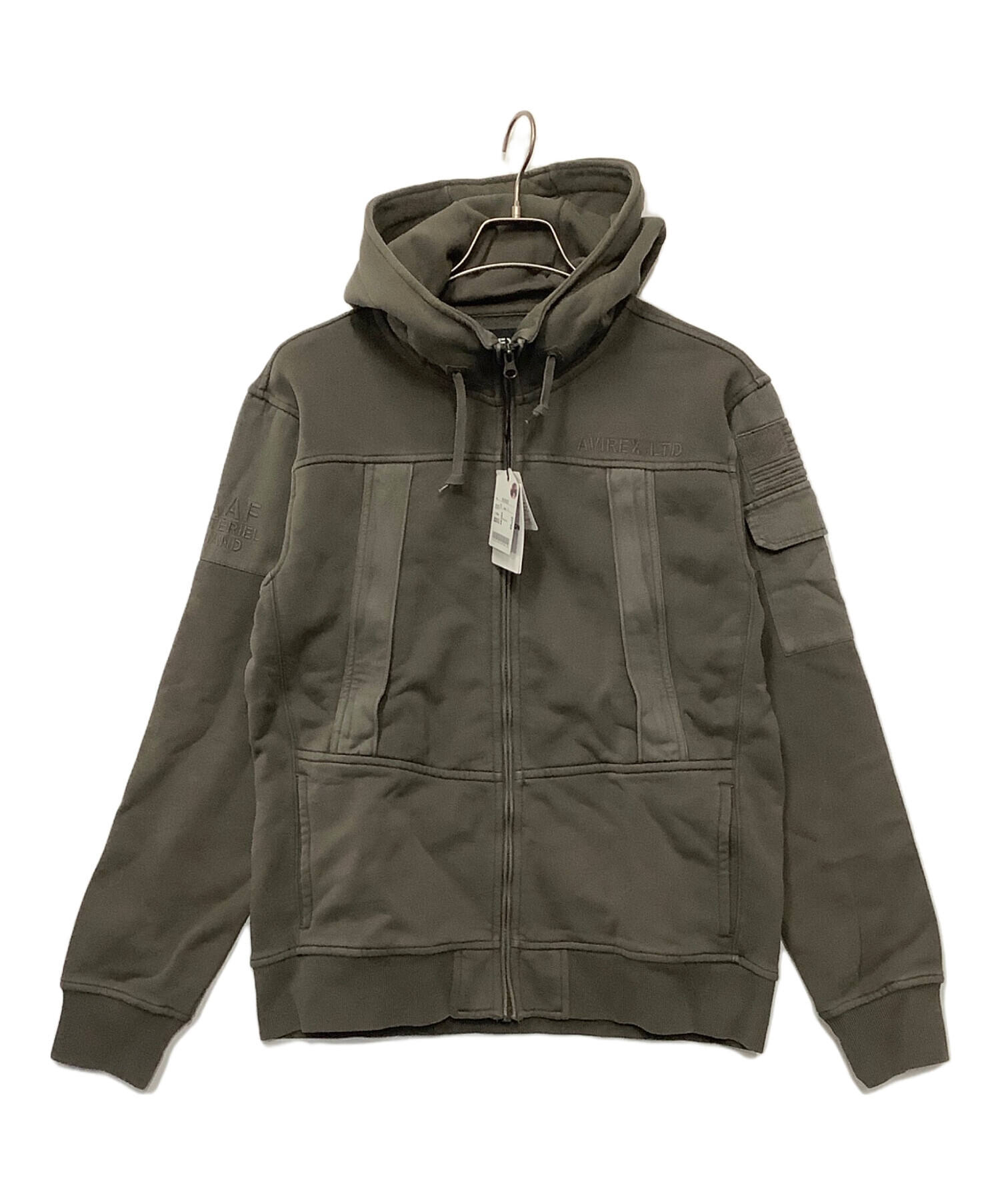 中古・古着通販】AVIREX (アヴィレックス) ジップパーカー カーキ