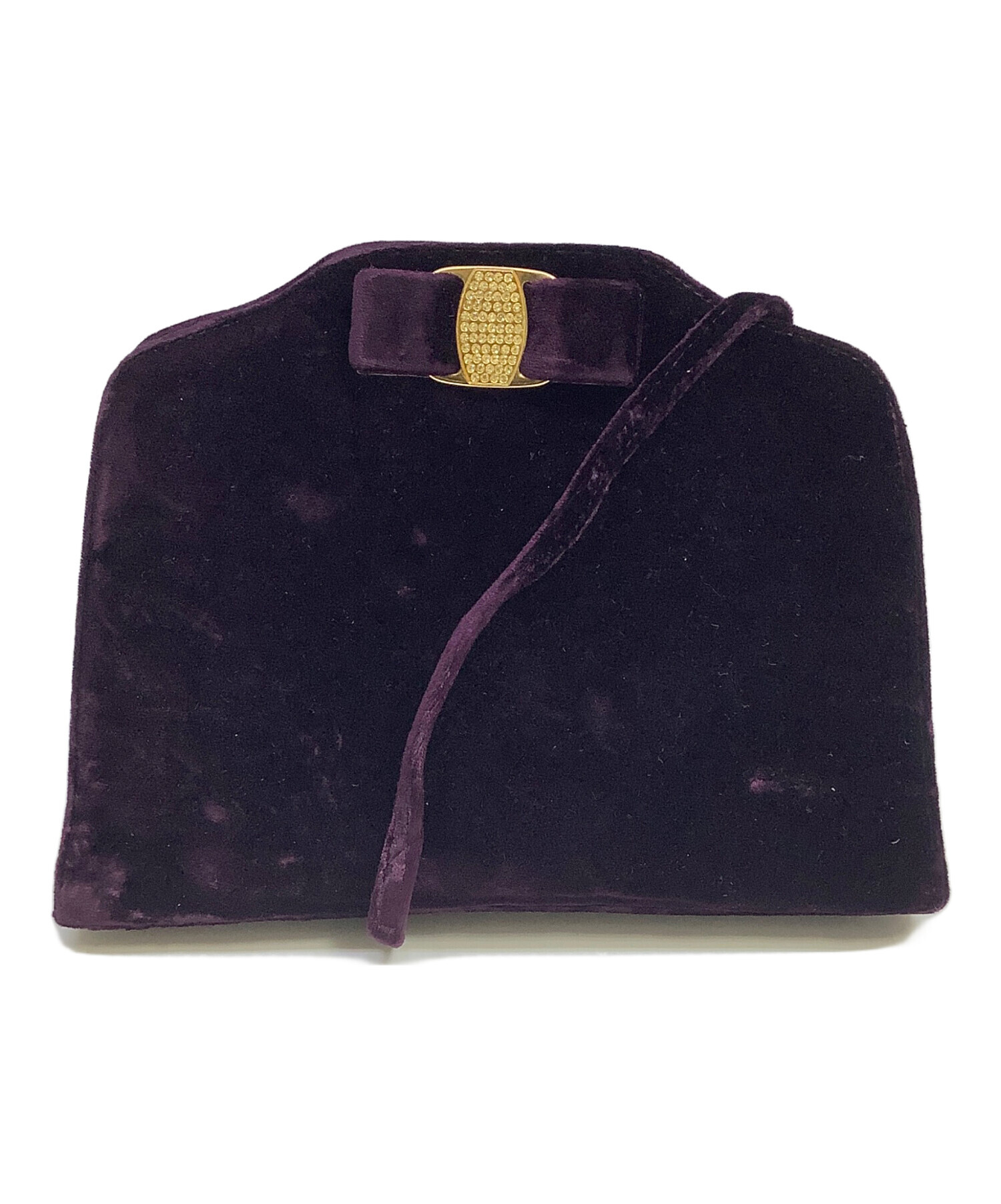 Ferragamo ショルダーバッグ　ヴァラ　スエード　パープル　f328 中古・古着通販】Salvatore Ferragamo (サルヴァトーレ フェラガモ