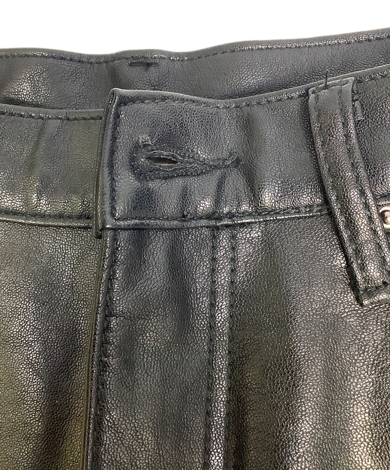 中古・古着通販】MNML (ミニマル) フェイクレザーパンツ ブラック