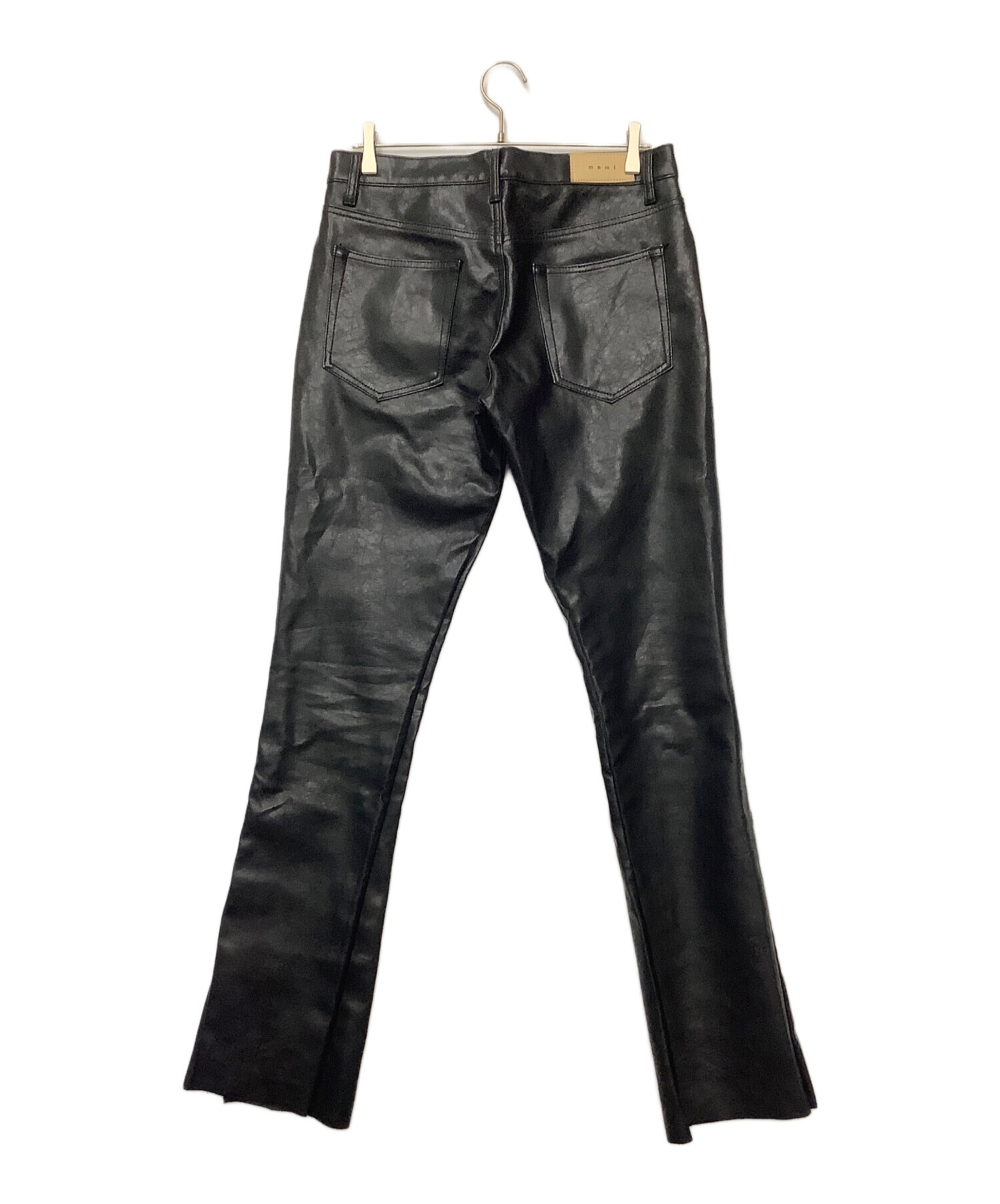 中古・古着通販】MNML (ミニマル) フェイクレザーパンツ ブラック