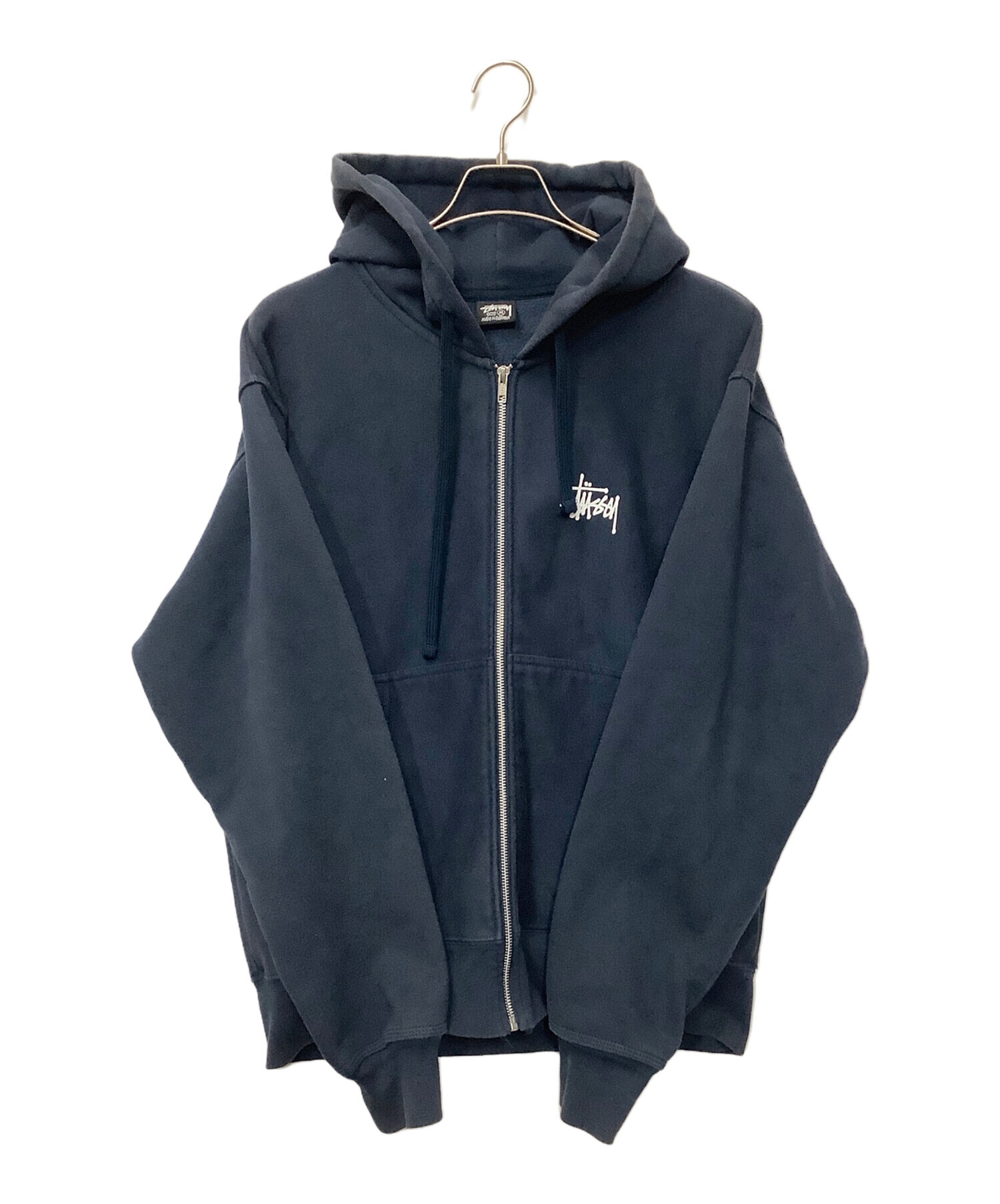 中古・古着通販】stussy (ステューシー) ジップパーカー ブルー サイズ 