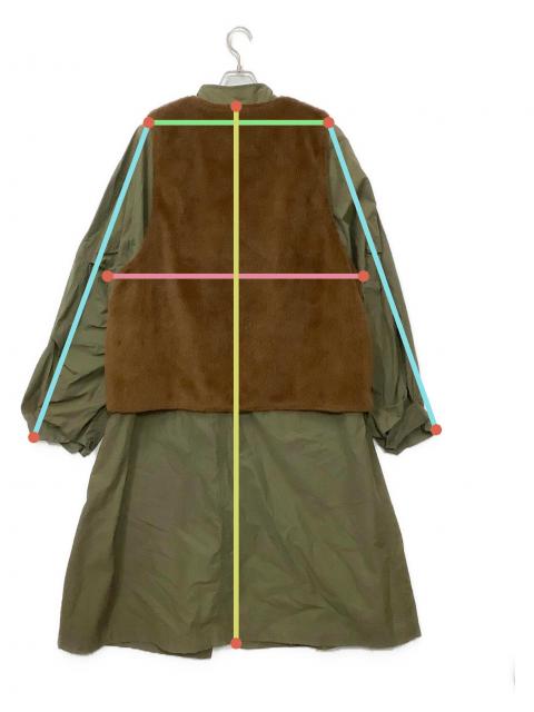 中古・古着通販】WHIMSIC (ウィムジック) ファー付コート カーキ