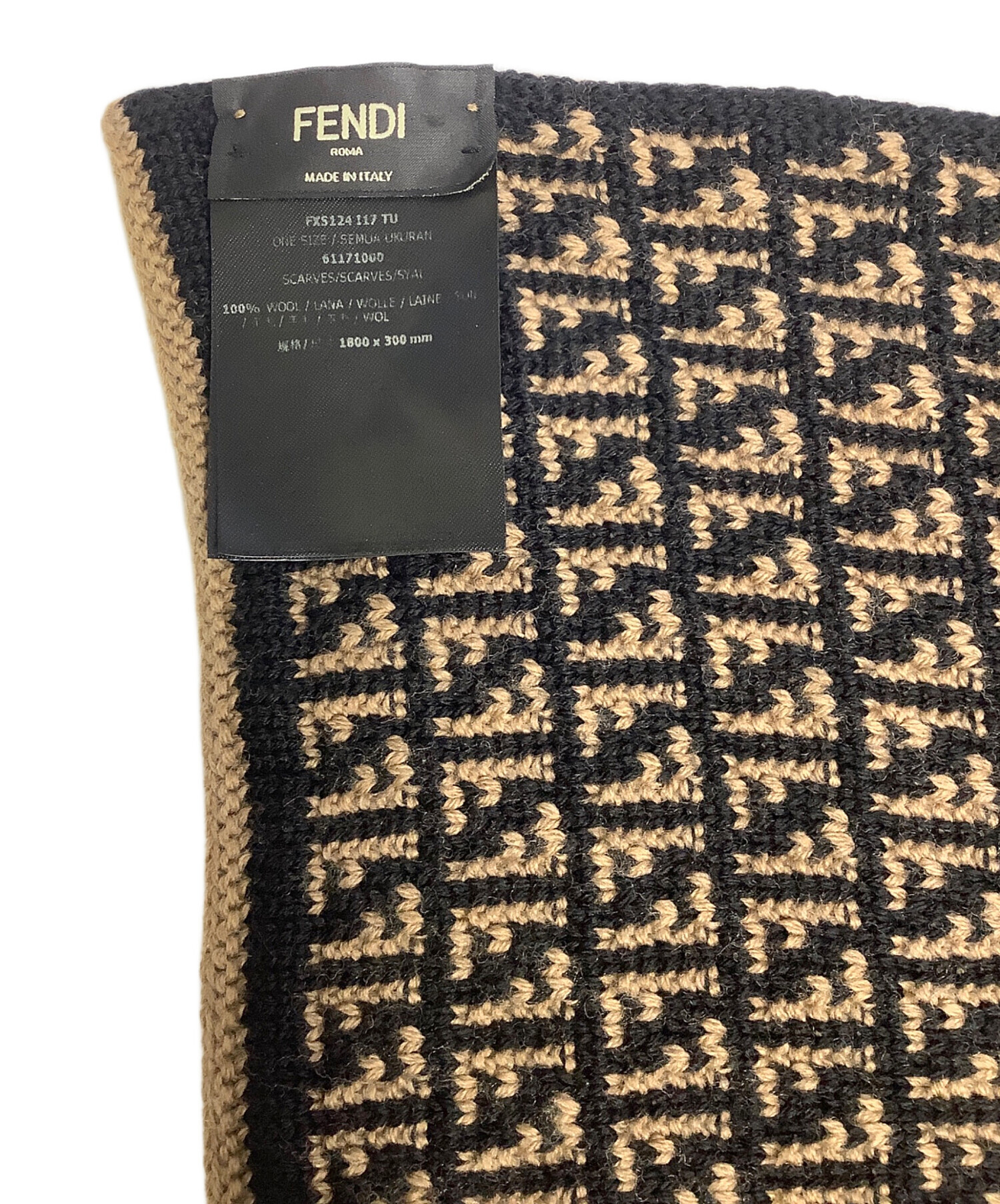 中古・古着通販】FENDI (フェンディ) マフラー ブラウン×ブラック