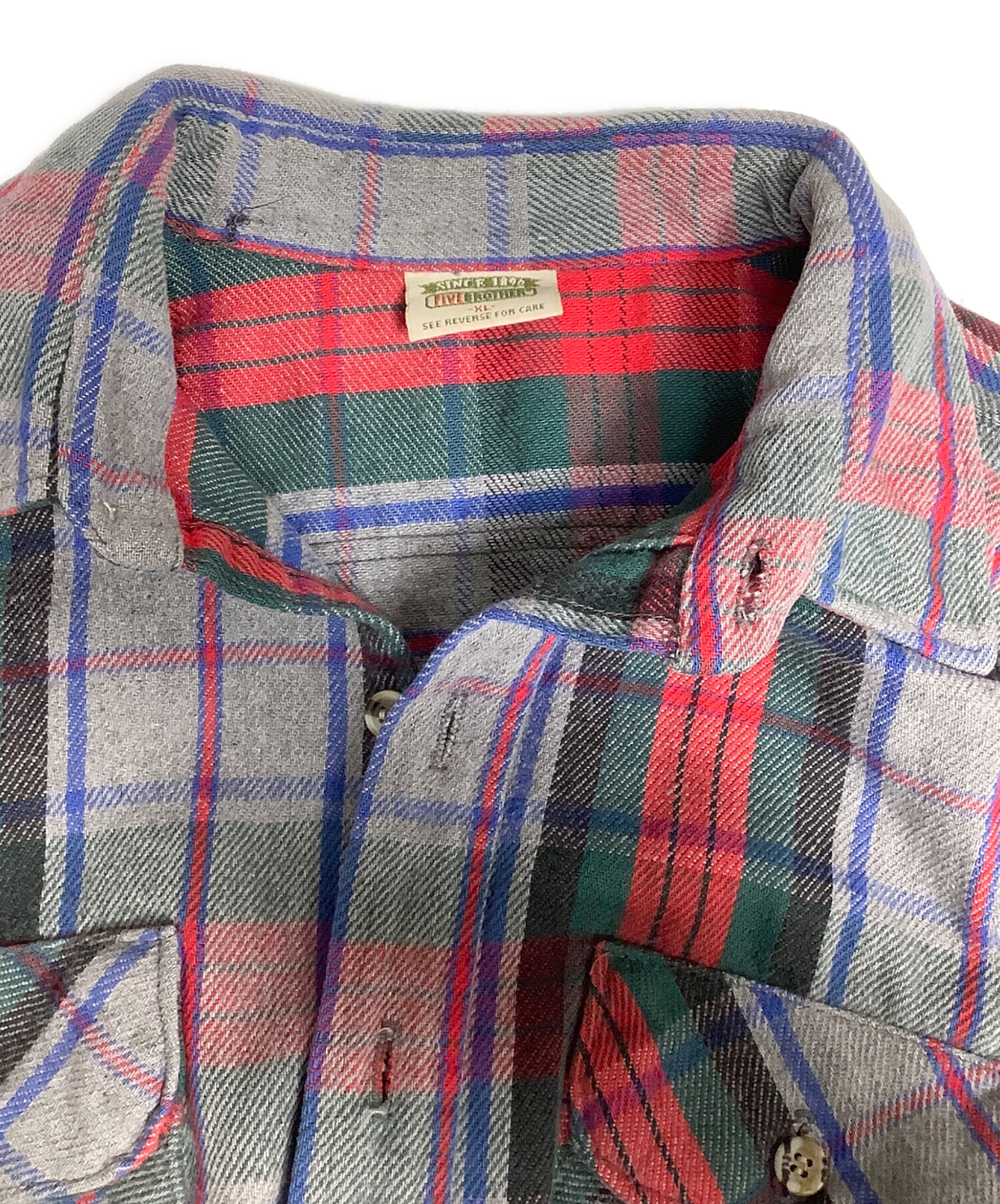 中古・古着通販】FIVE BROTHER (ファイブブラザー) 長袖シャツ グレー