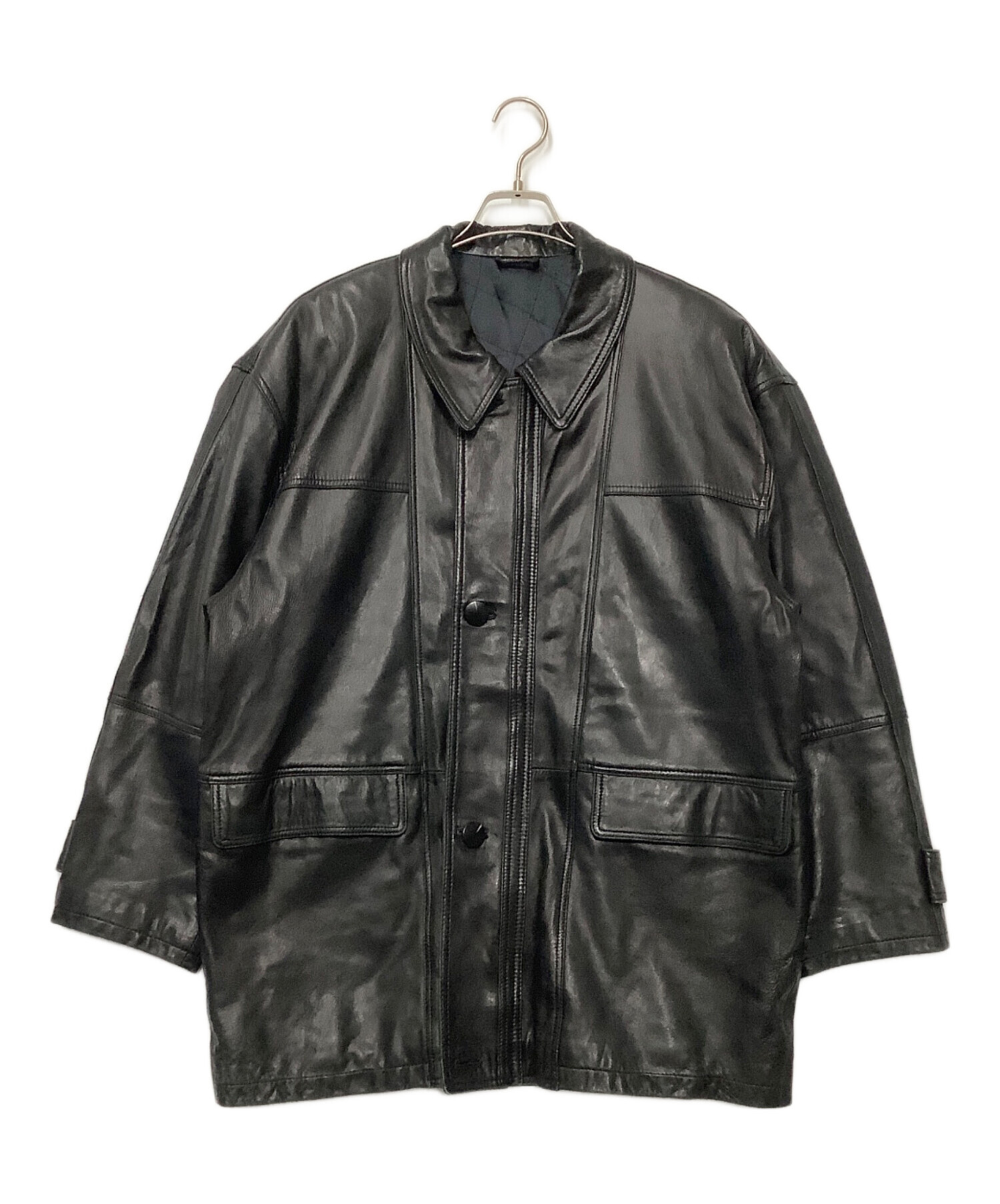 中古・古着通販】Bechelli (-) ラムレザージャケット ブラック サイズ