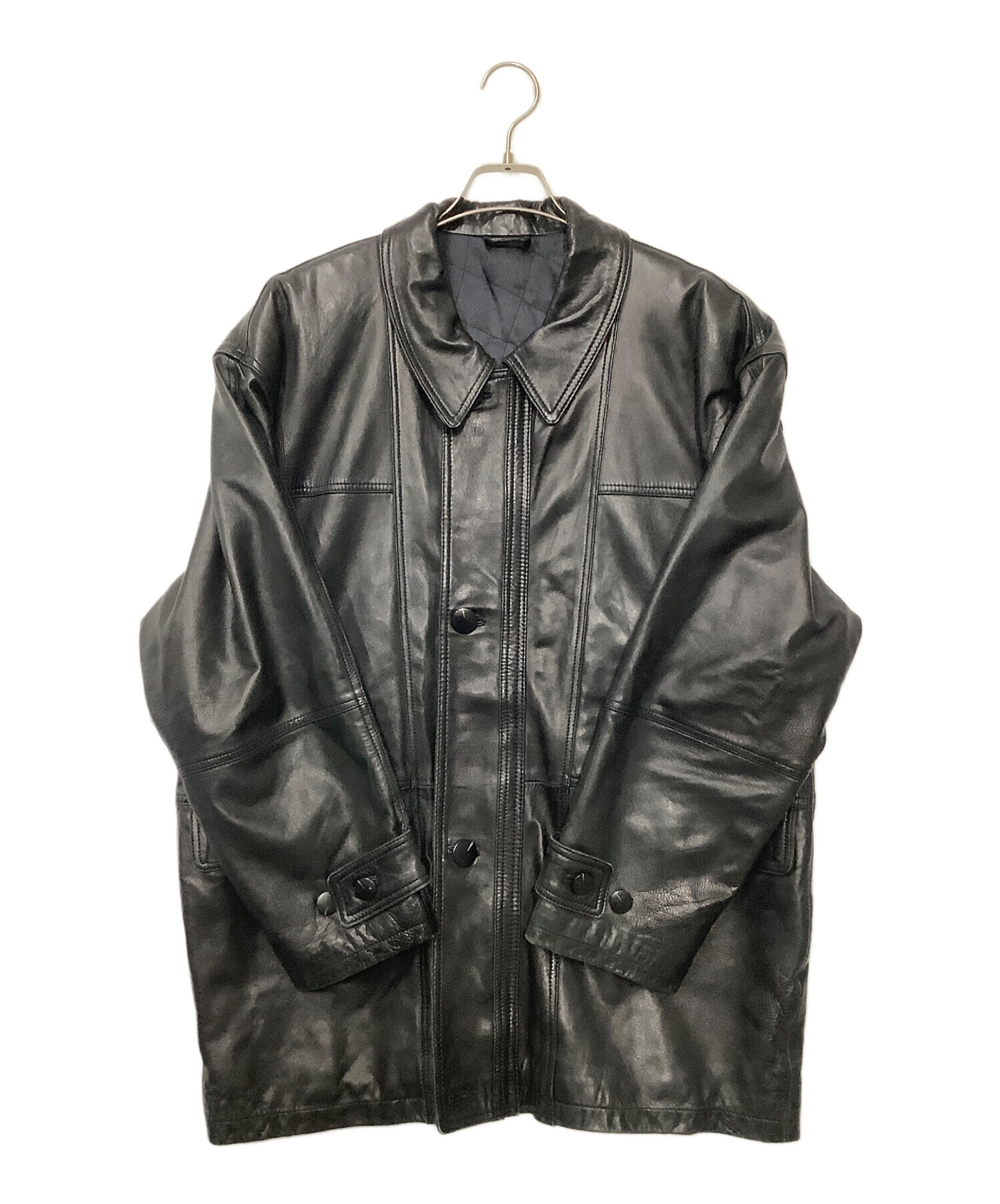 中古・古着通販】Bechelli (-) ラムレザージャケット ブラック サイズ