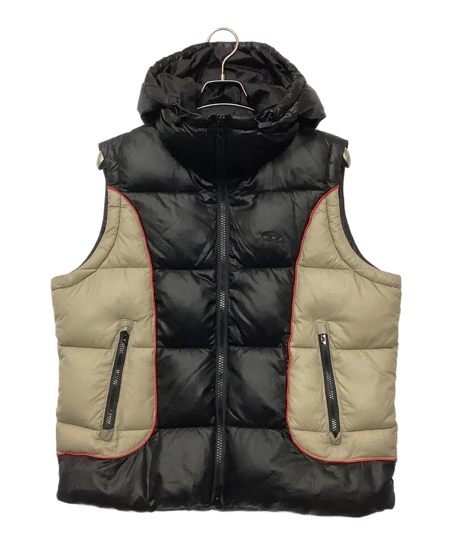 中古・古着通販】DIESEL (ディーゼル) ナイロンベスト ブラック サイズ 