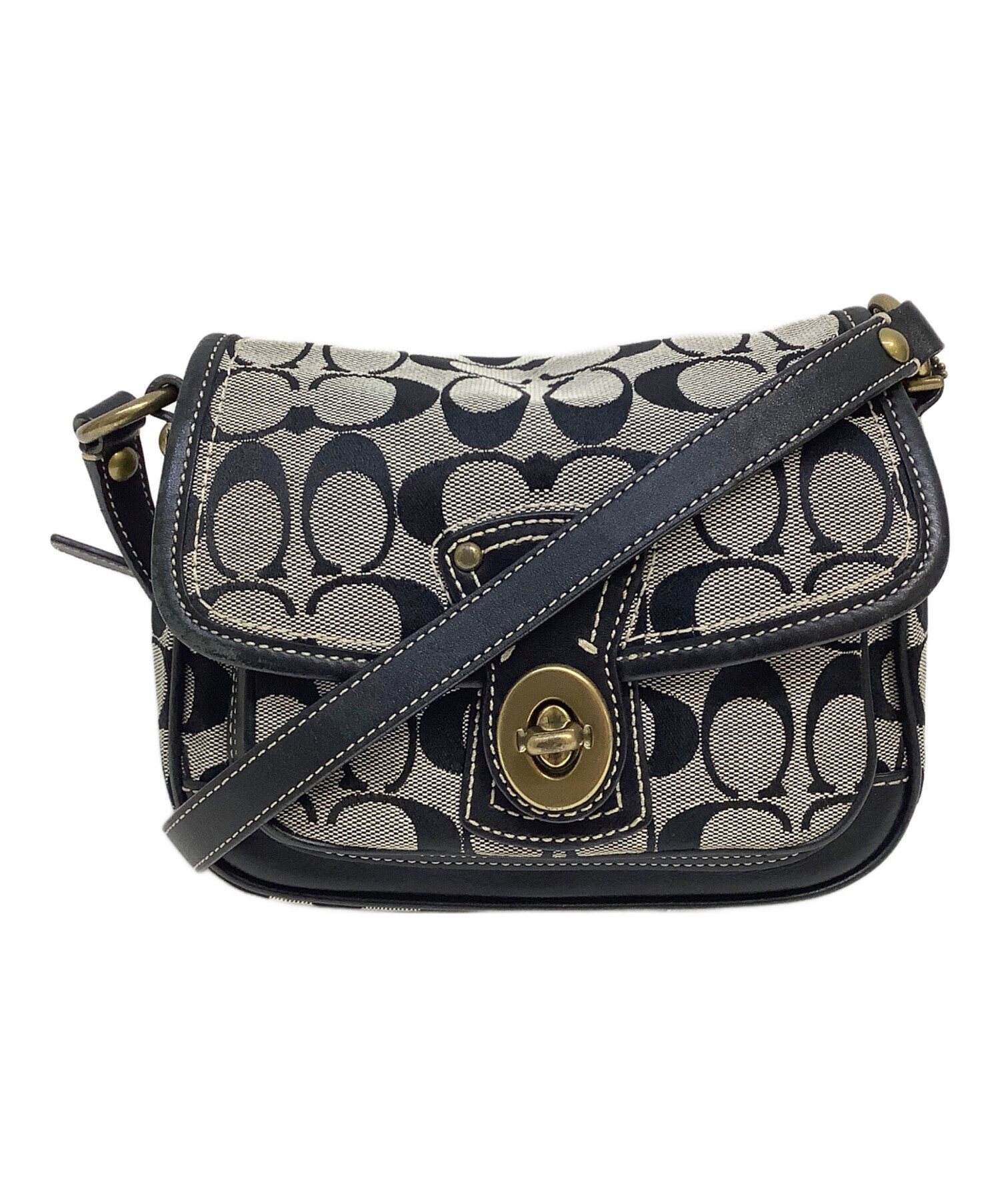 中古・古着通販】COACH (コーチ) ショルダーバッグ グレー×ブラック