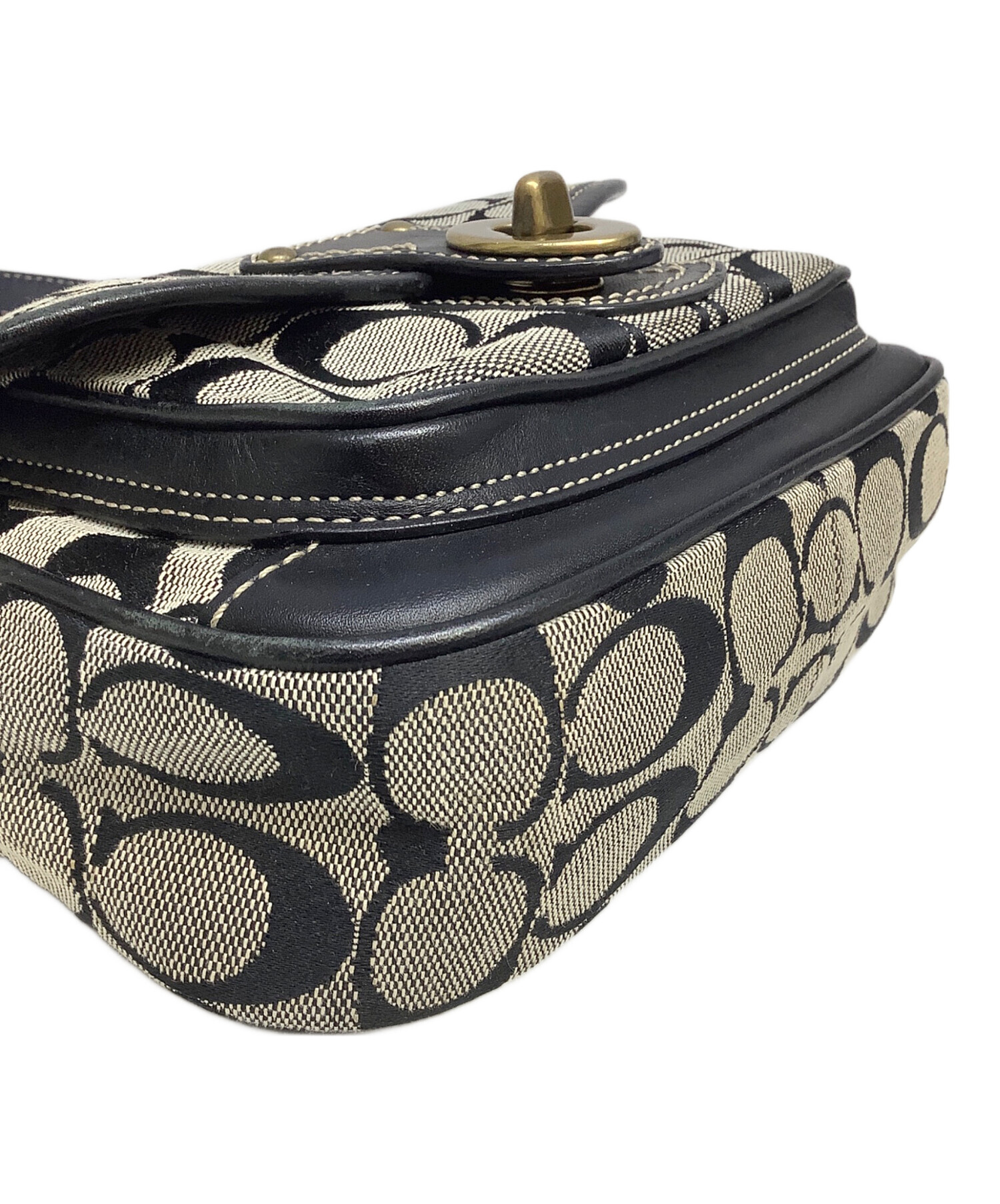 中古・古着通販】COACH (コーチ) ショルダーバッグ グレー×ブラック