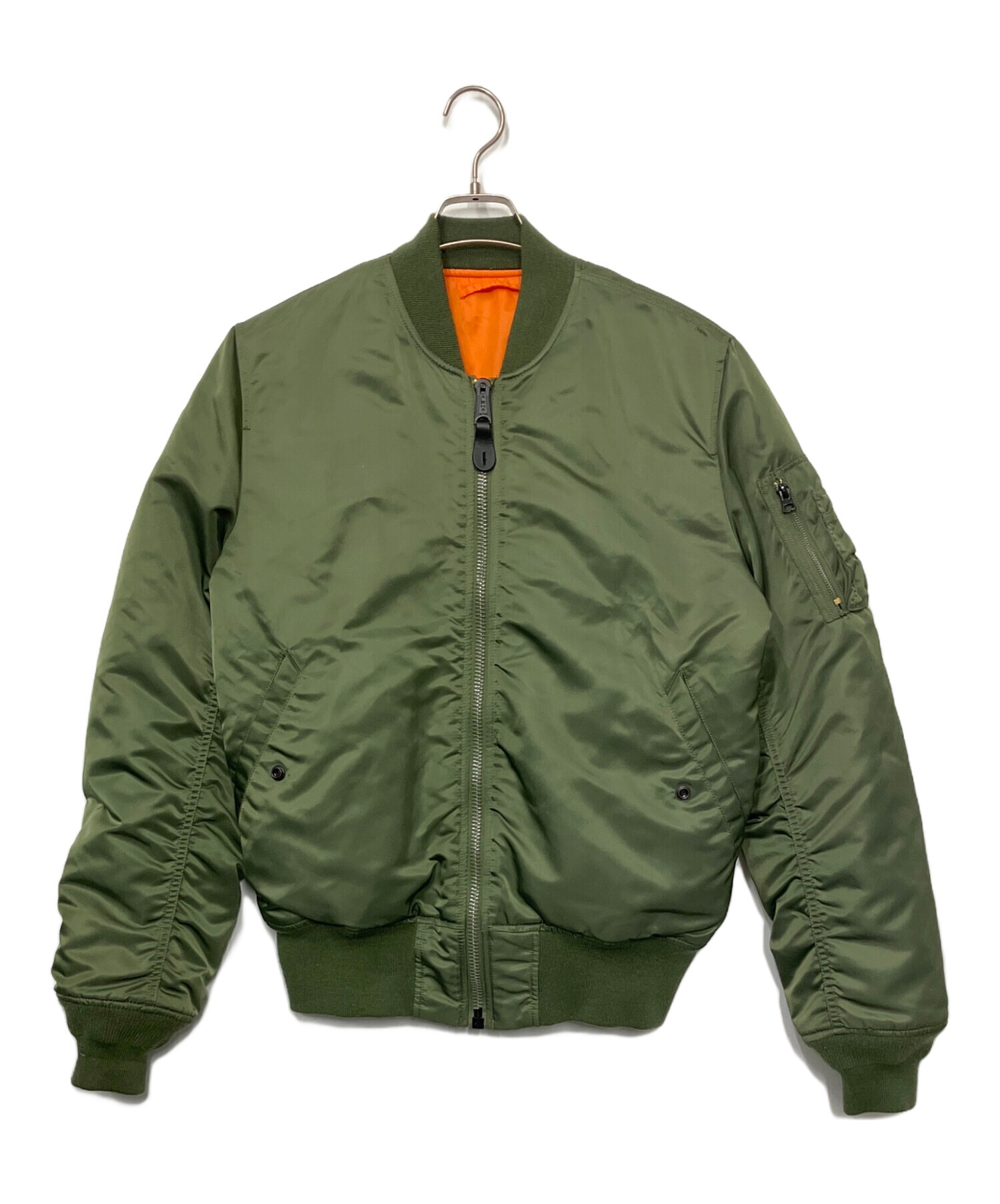 ALPHA MA-1 フライトジャケット リバーシブル カーキ 短丈 Alpha Industries（アルファ・インダストリーズ） 大きいサイズ メンズ