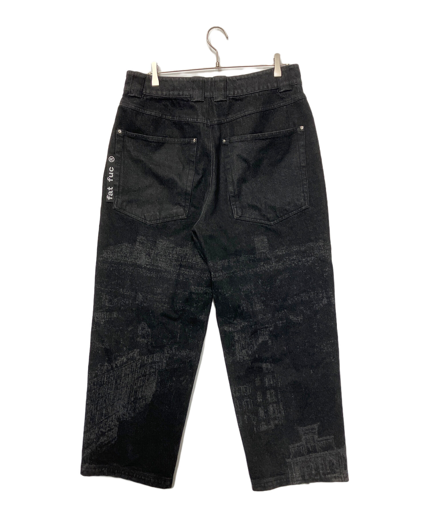 SOL×FUC 総柄ブラックデニムパンツ L 中古・古着通販】SOL (エスオーエル) FUC (ファックアップコー