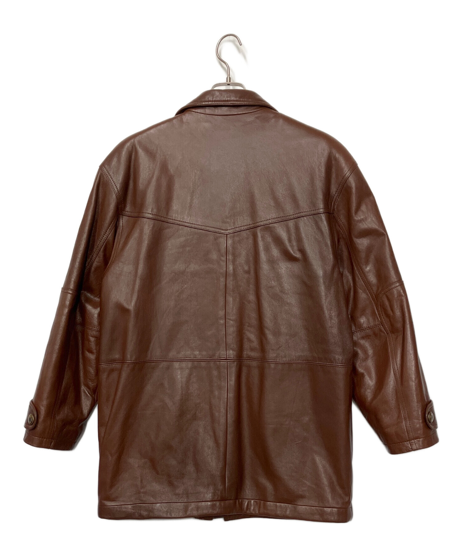 PELLE PELLE ブラウンレザージャケット 中古・古着通販】via nuova pelle (ヴィア ヌーヴァ ペレ) レザー