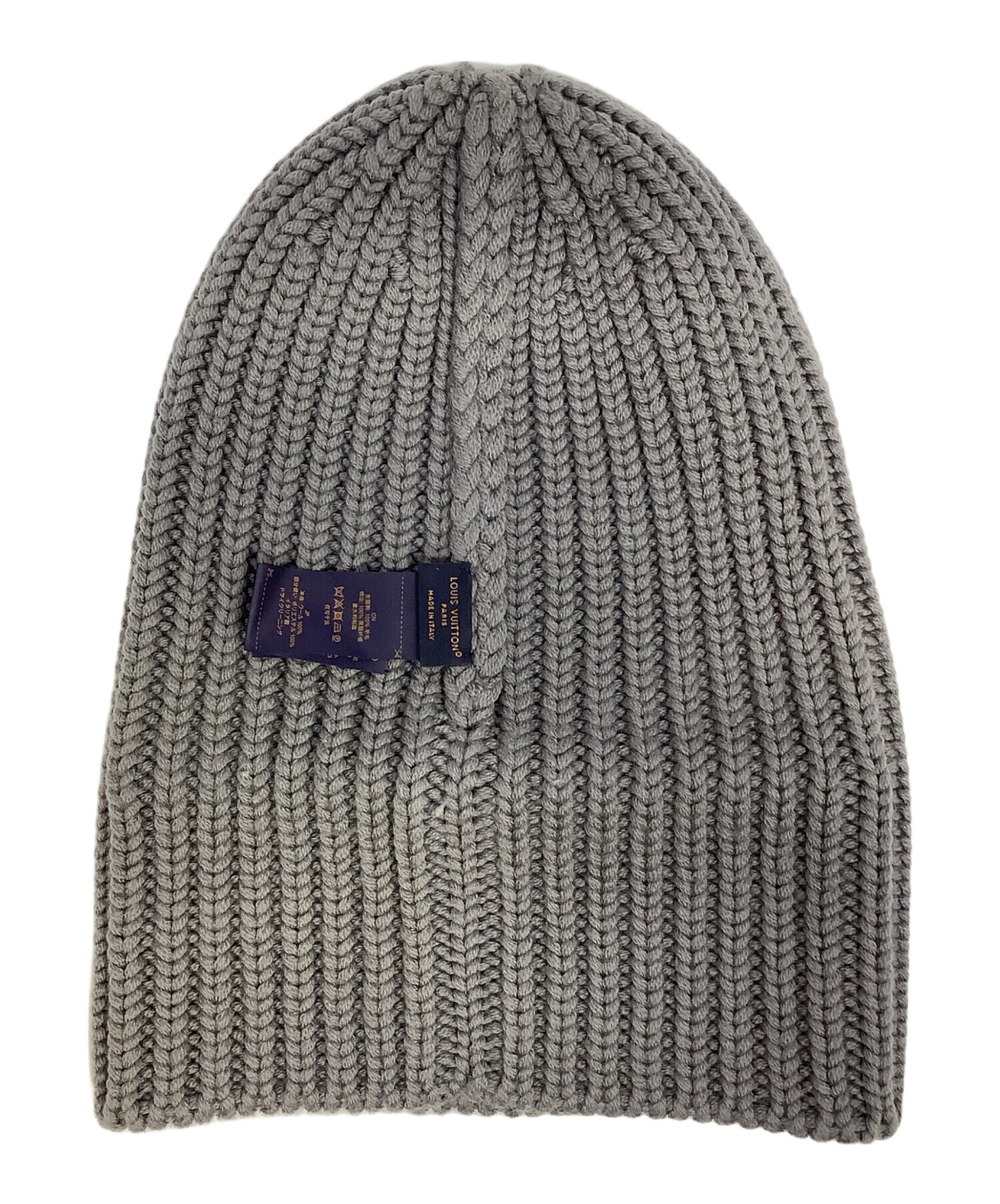 LOUIS VUITTONニット帽グレー 中古・古着通販】LOUIS VUITTON (ルイ ヴィトン) オンリーLV グレー