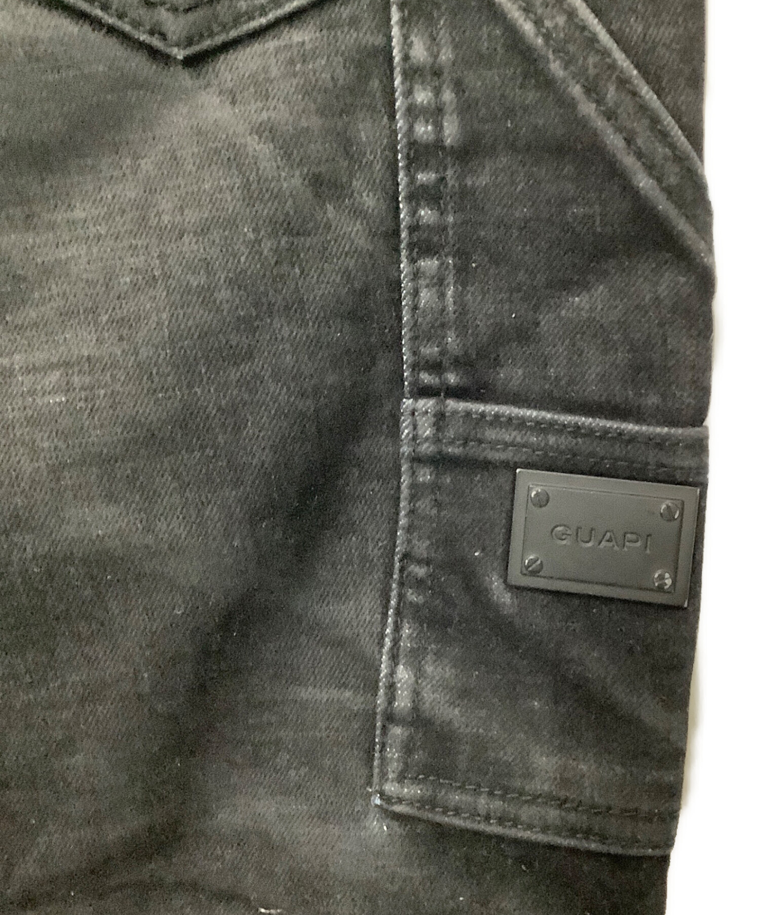 中古・古着通販】GUAPI (グアピ) スキニーデニムパンツ ブラック
