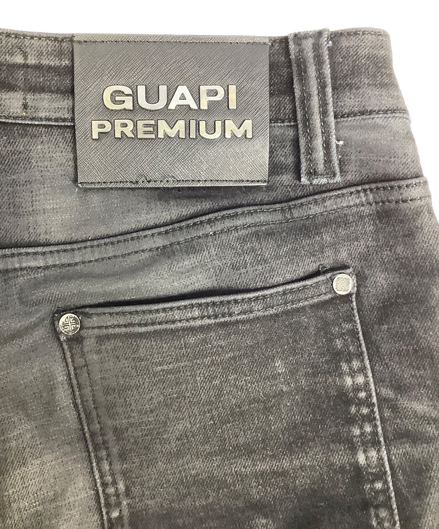 中古・古着通販】GUAPI (グアピ) スキニーデニムパンツ ブラック
