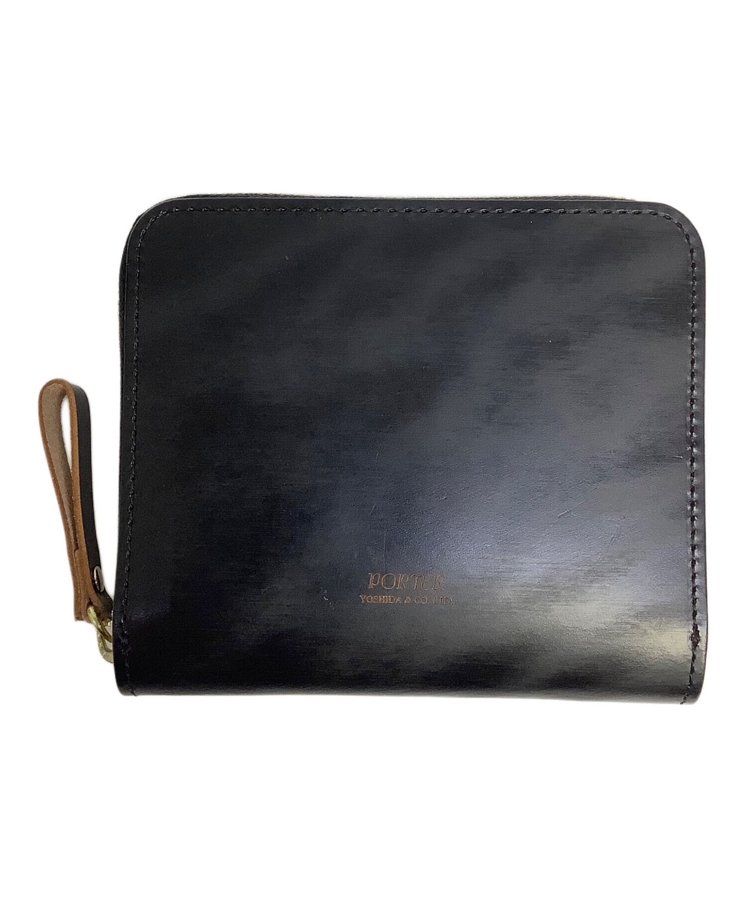 PORTER 二つ折り財布 黒 未使用品 中古・古着通販】PORTER (ポーター) 2つ折り財布 ブラック｜ブランド