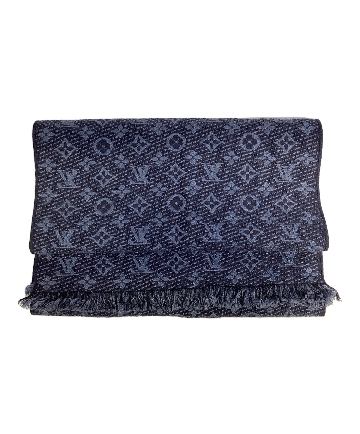 LOUIS VUITTON ルイヴィトン マフラー  青 【古着】【中古】【送料無料】 LOUIS VUITTON - LOUIS VUITTON ルイヴィトン マフラー 青 【古着
