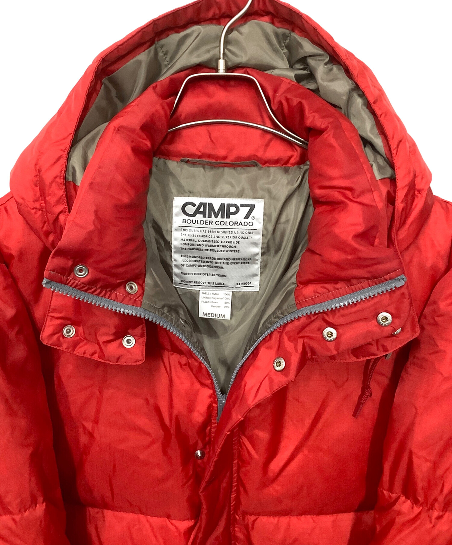中古・古着通販】CAMP 7 (キャンプ7) ダウンジャケット レッド サイズ 