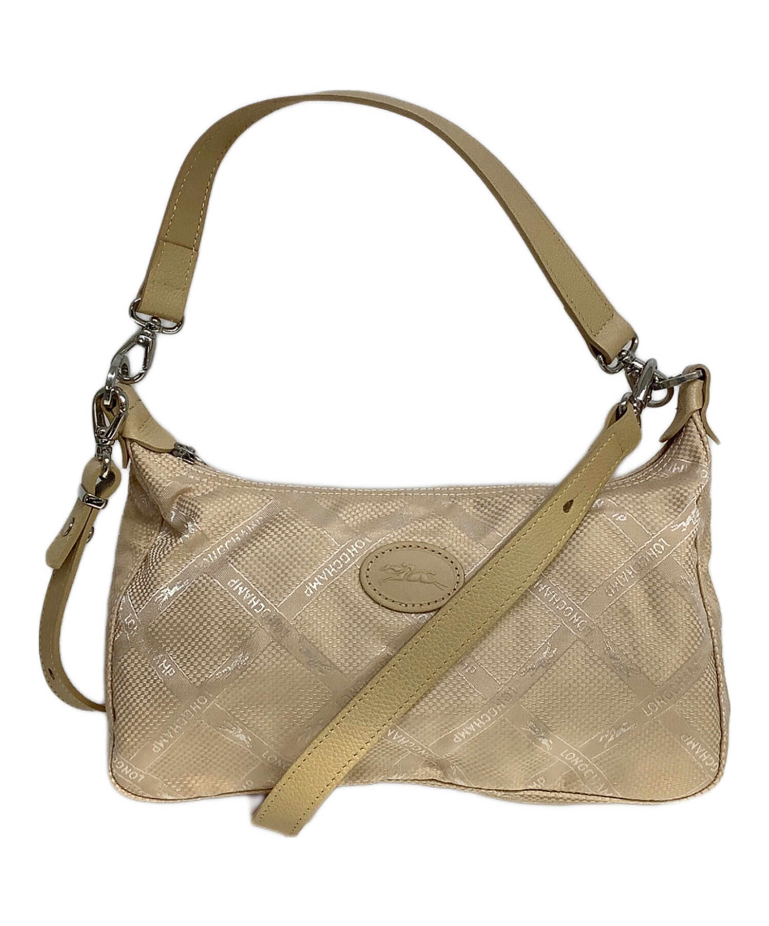 中古・古着通販】LONGCHAMP (ロンシャン) ショルダーバッグ ベージュ 