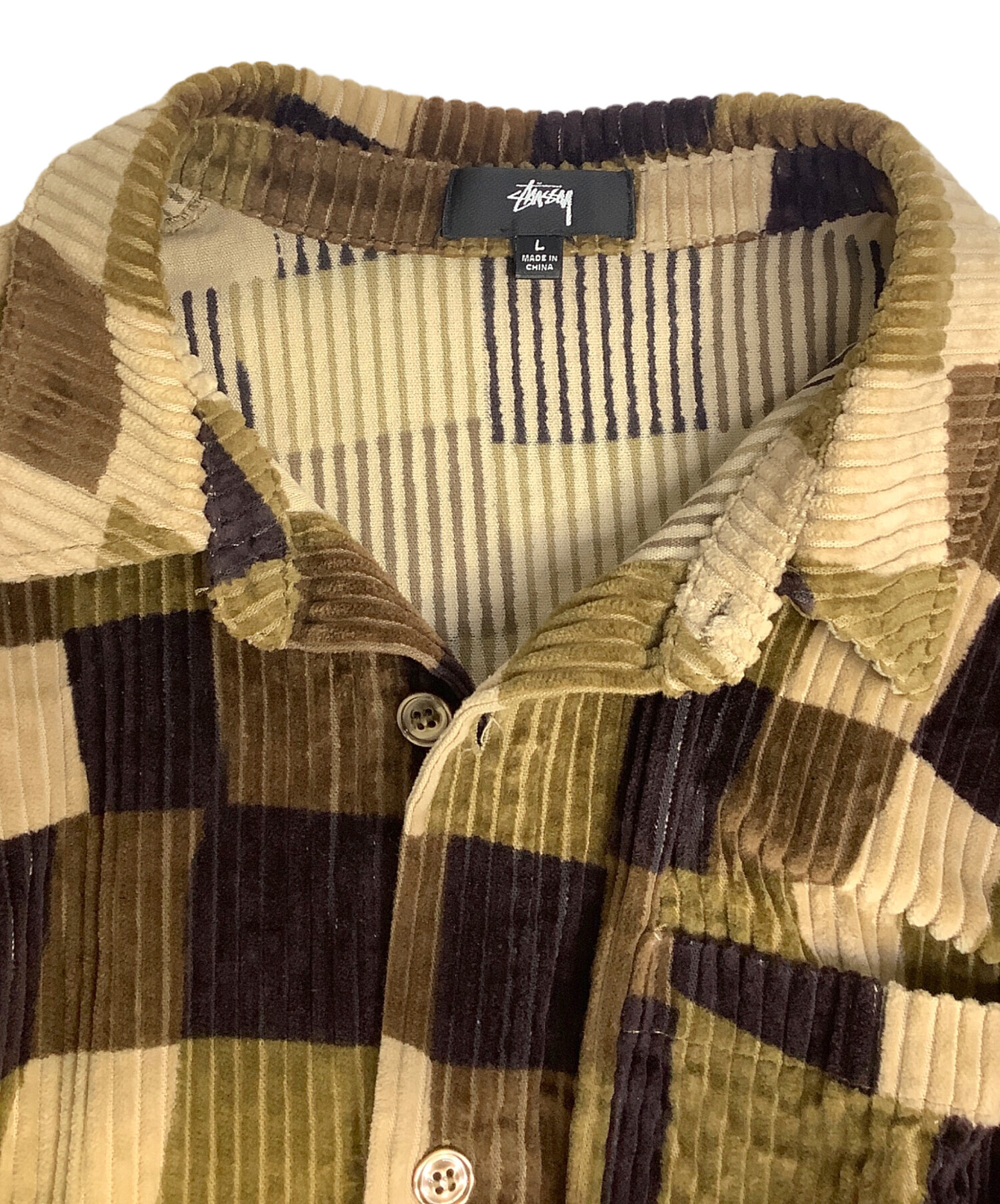 中古・古着通販】stussy (ステューシー) 長袖シャツ ベージュ サイズ:L