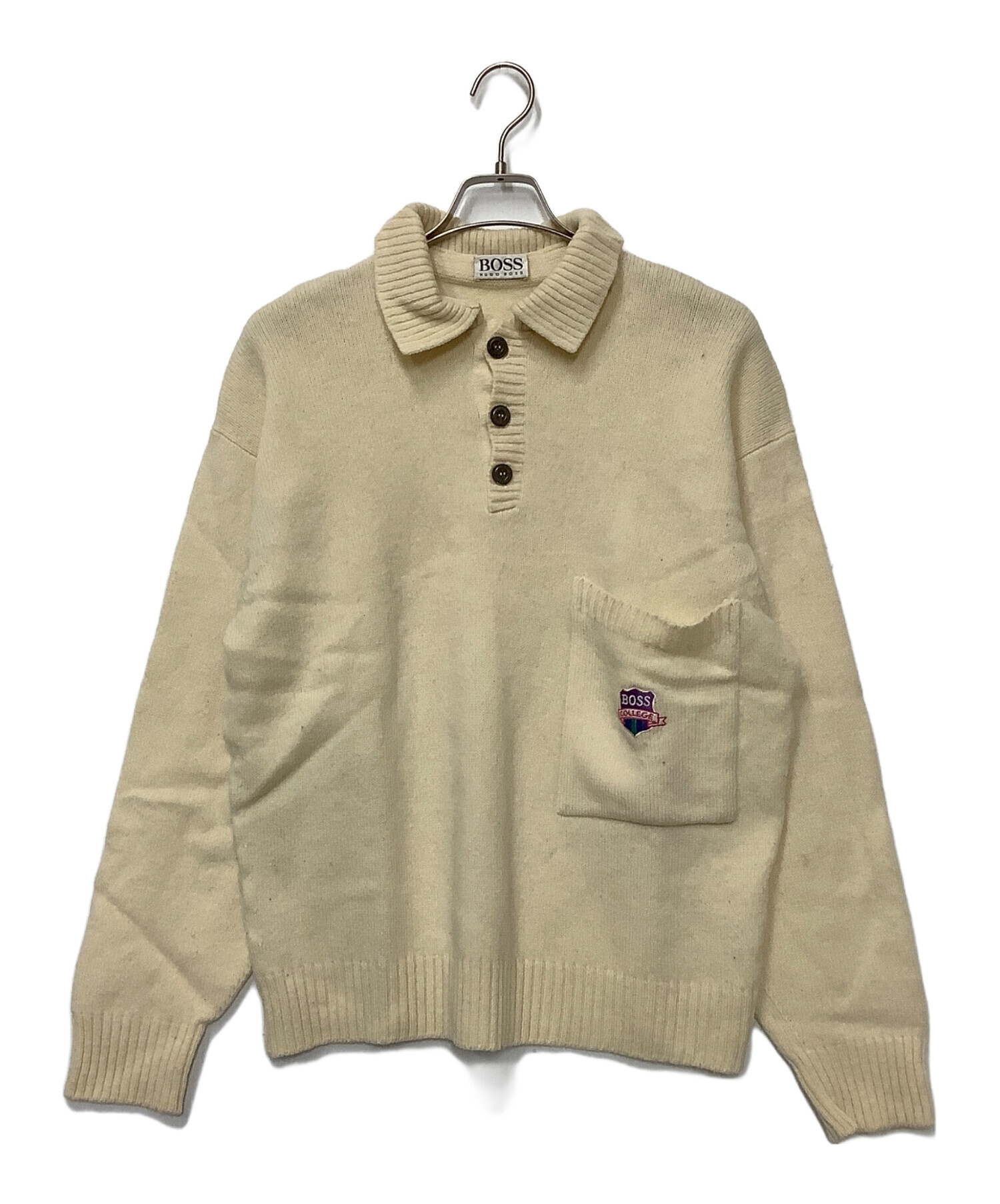 HUGO BOSS ヒューゴボス ニット・セーター M ベージュ 【古着】【中古】【送料無料】 中古・古着通販】BOSS HUGO BOSS (ボス ヒューゴボス) 厚手ニット