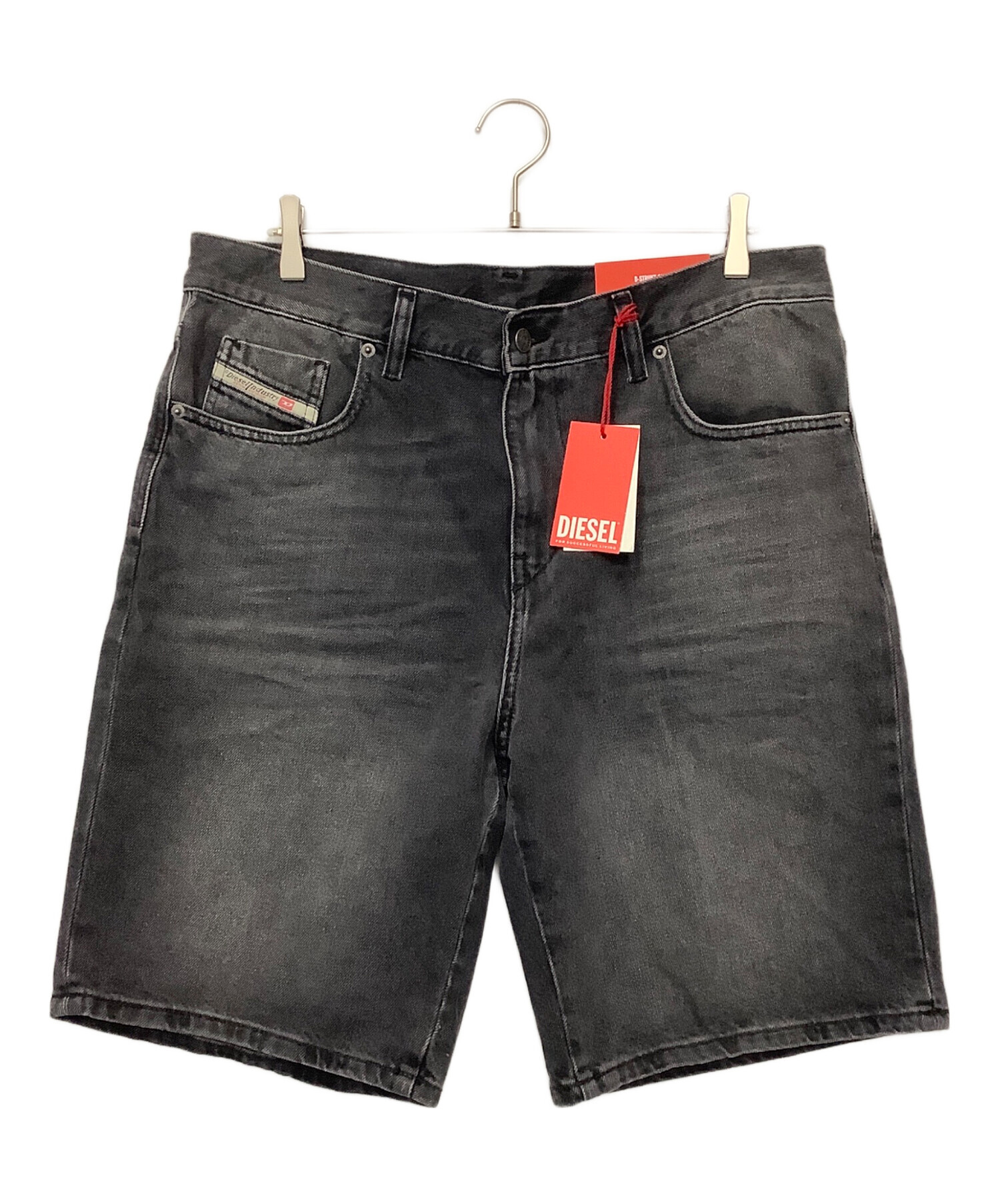 中古・古着通販】DIESEL (ディーゼル) デニムハーフパンツ ブラック