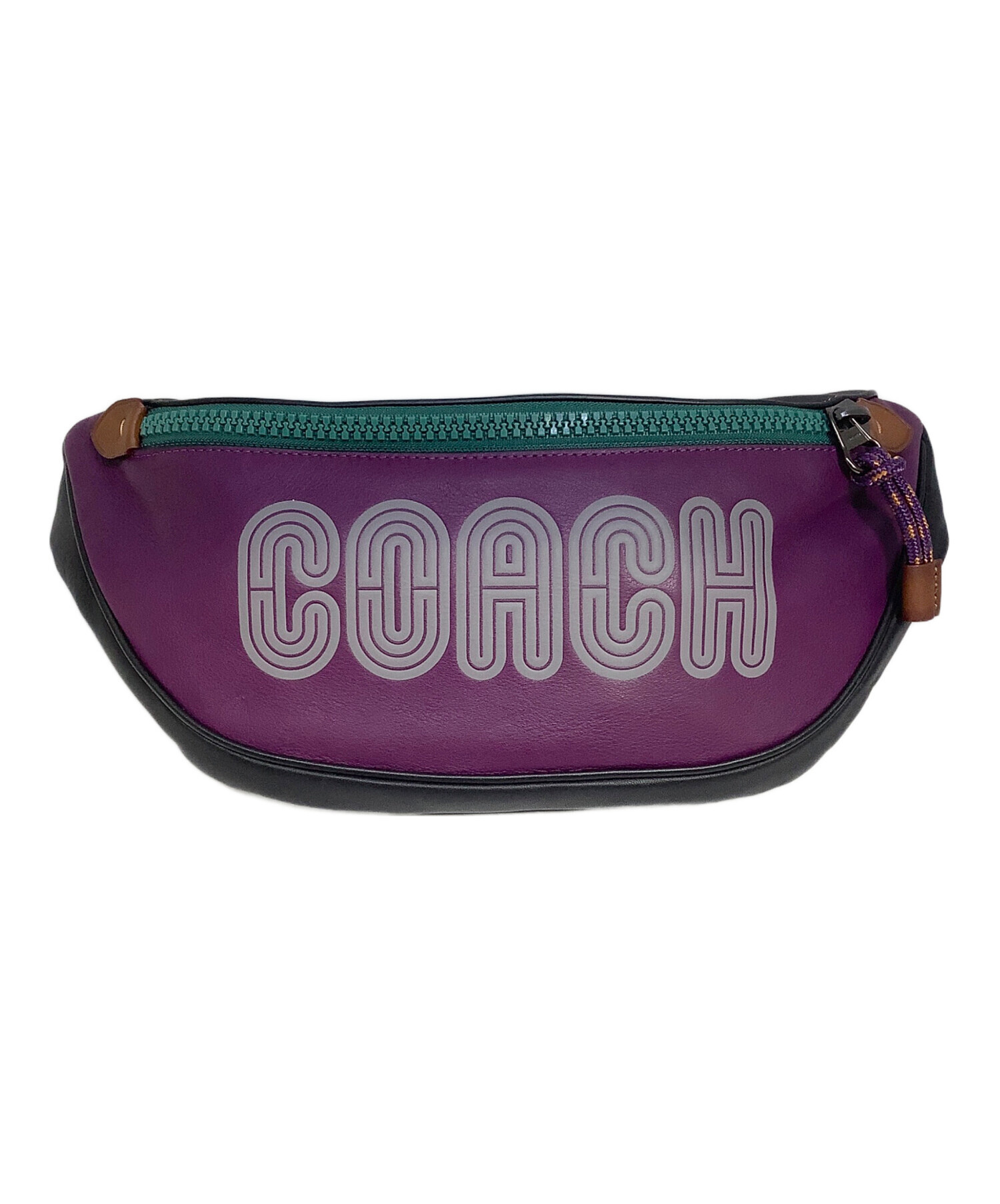 中古・古着通販】COACH (コーチ) ウエストバッグ パープル×グリーン
