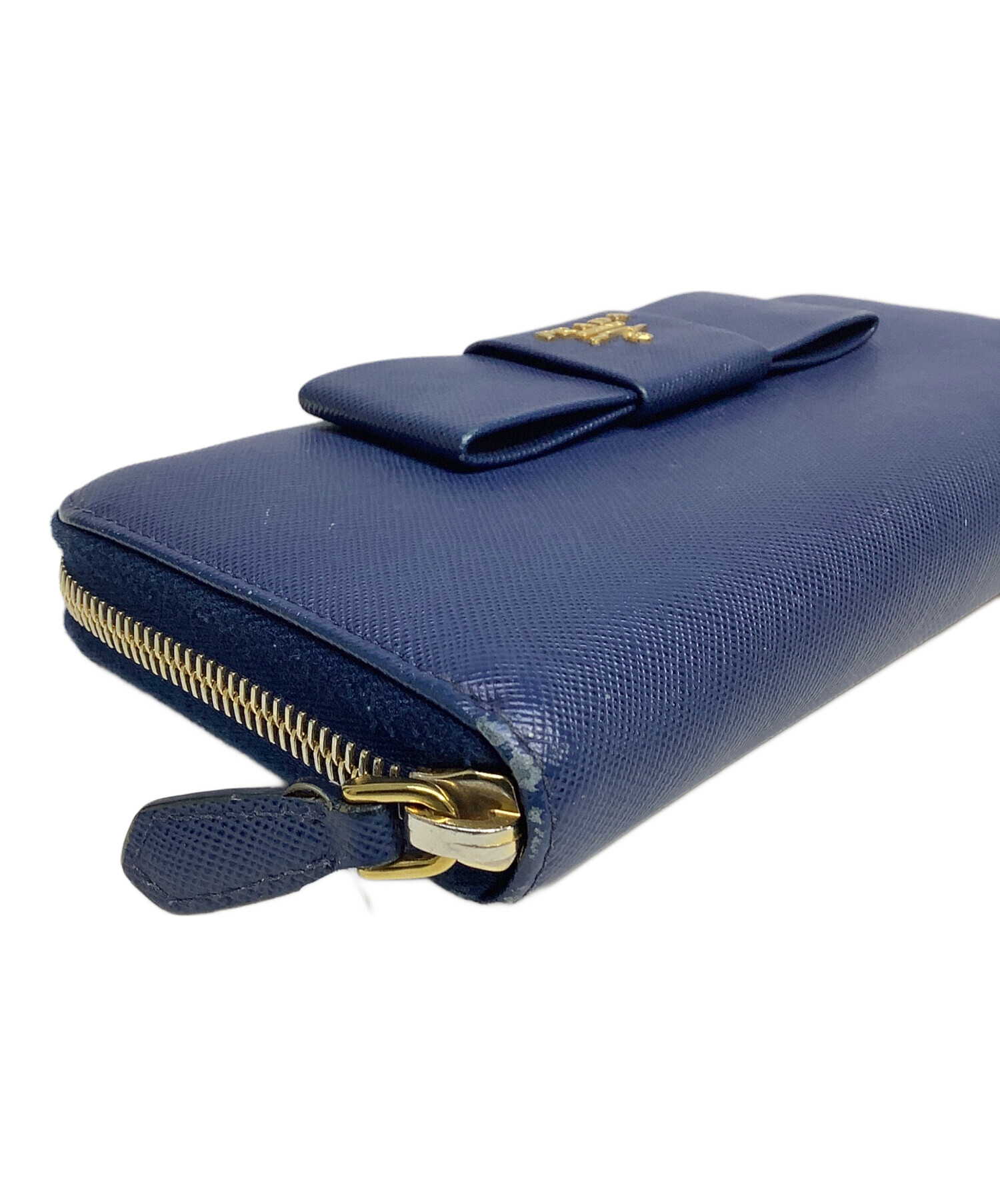 中古・古着通販】PRADA (プラダ) ラウンドファスナー財布 ブルー