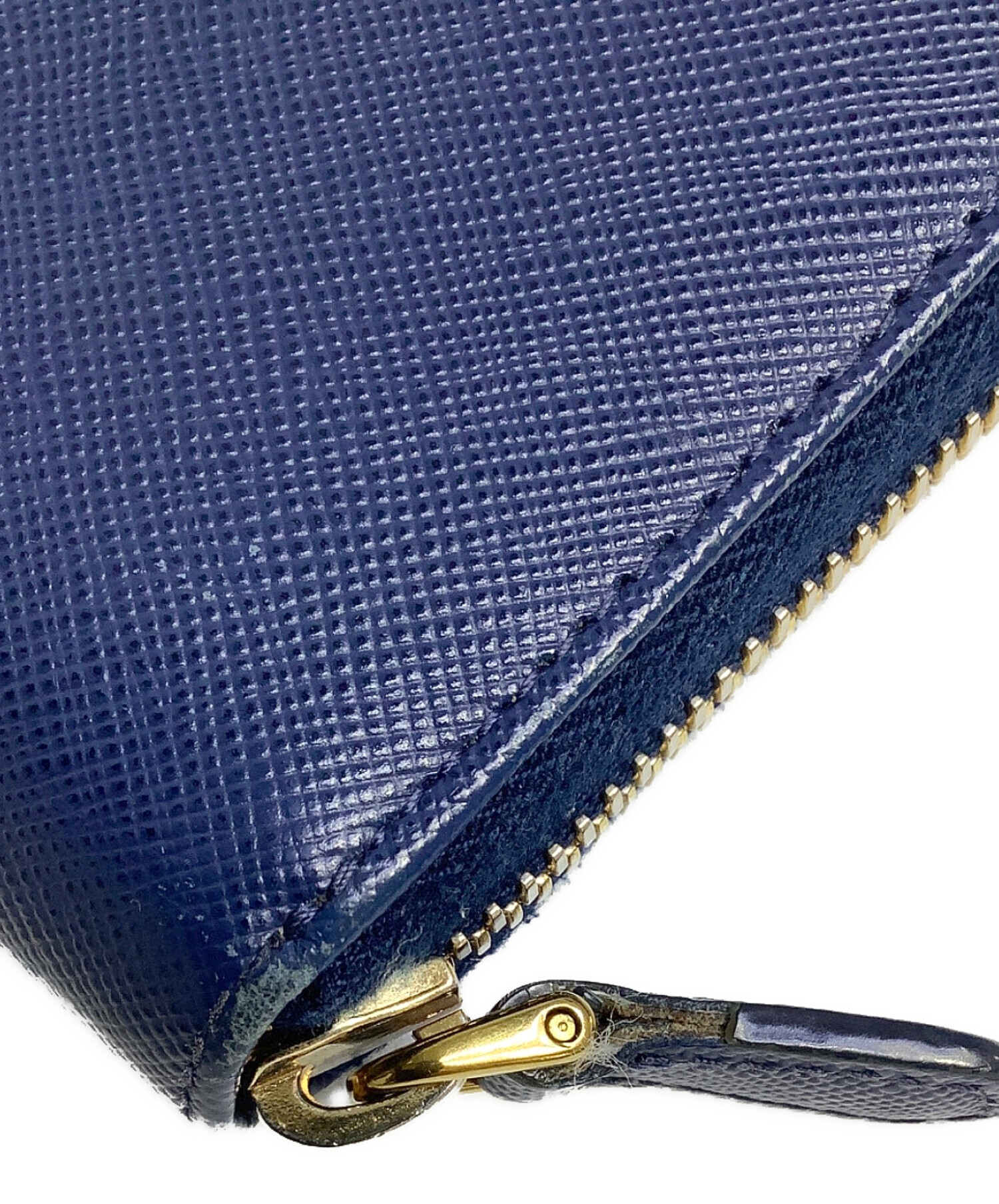 中古・古着通販】PRADA (プラダ) ラウンドファスナー財布 ブルー