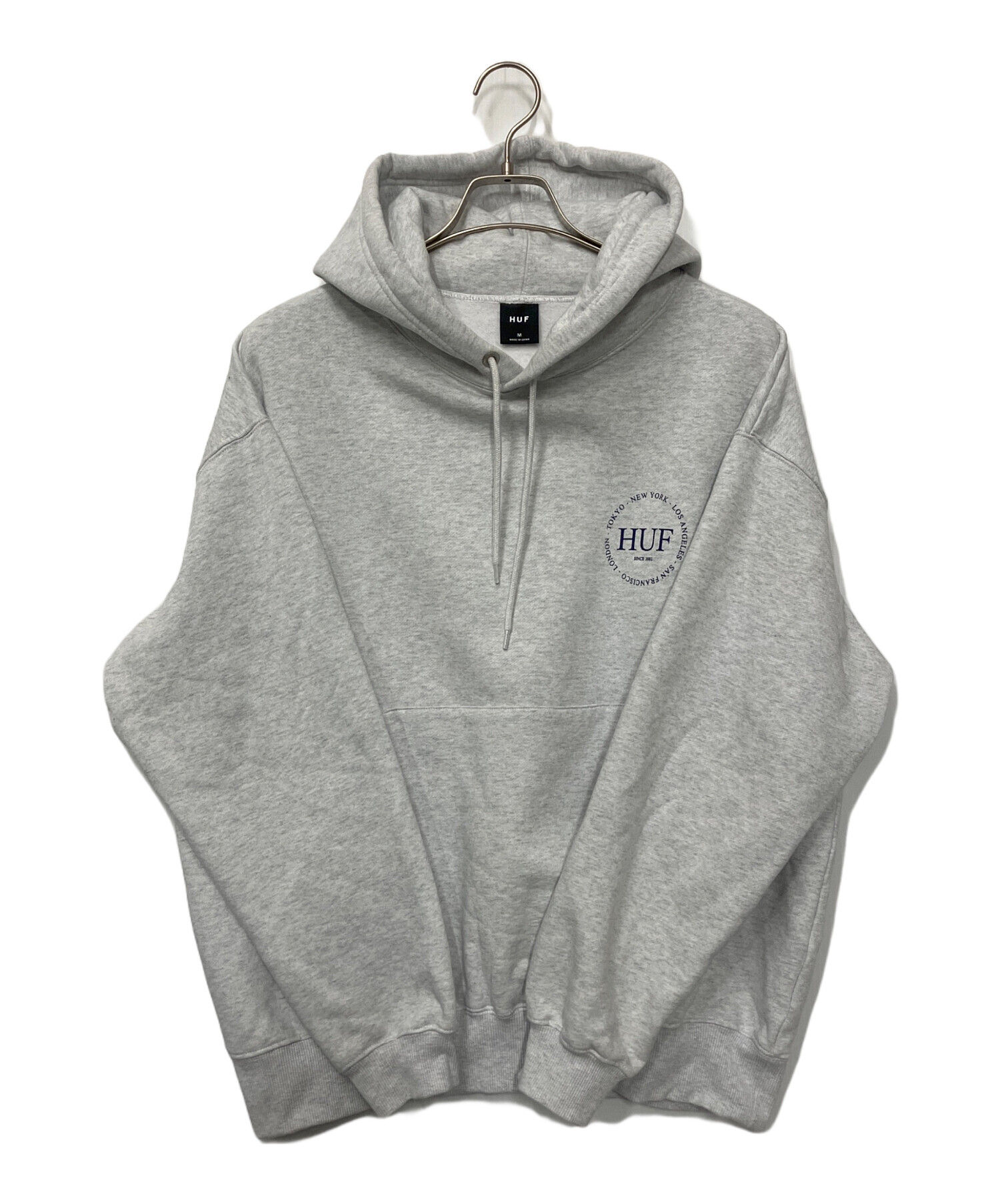 中古・古着通販】HUF (ハフ) プルオーバーパーカー グレー サイズ:M