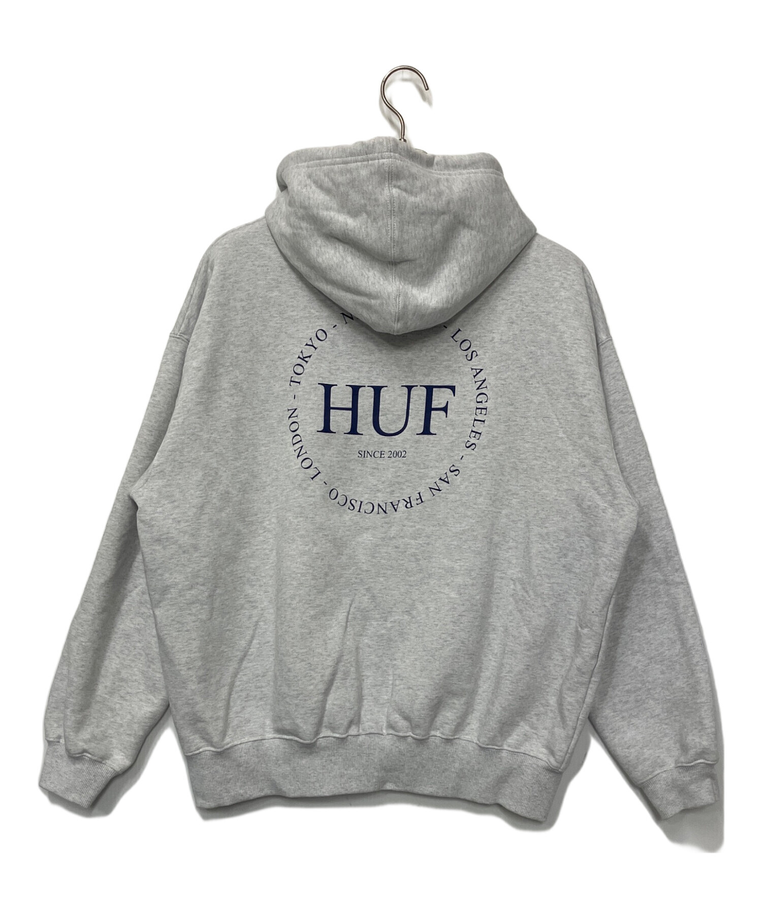 中古・古着通販】HUF (ハフ) プルオーバーパーカー グレー サイズ:M