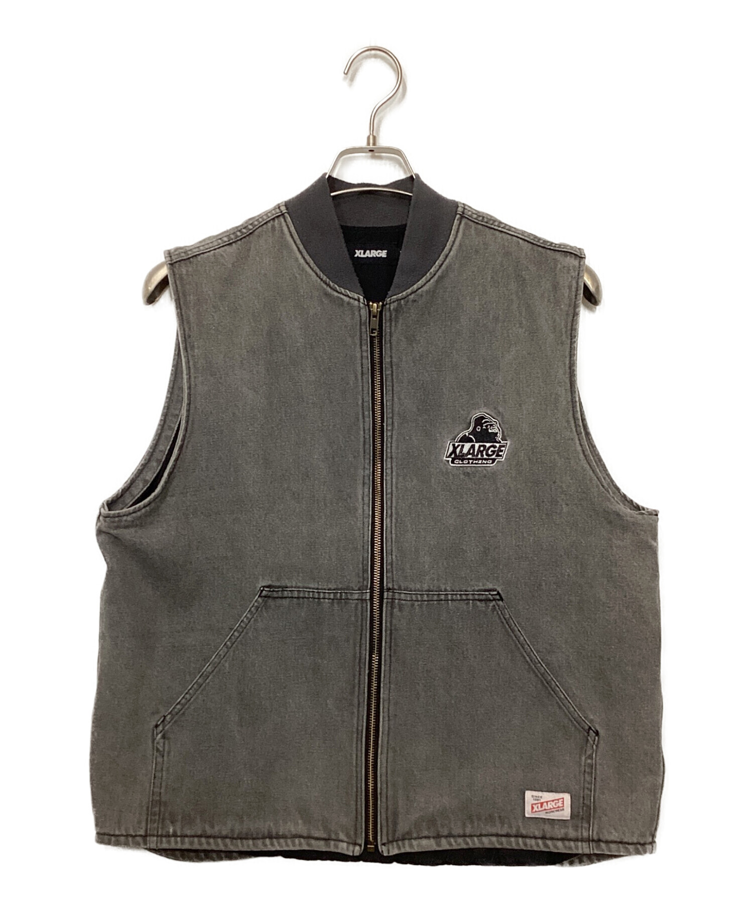 中古・古着通販】X-LARGE (エクストララージ) ジップベスト グレー