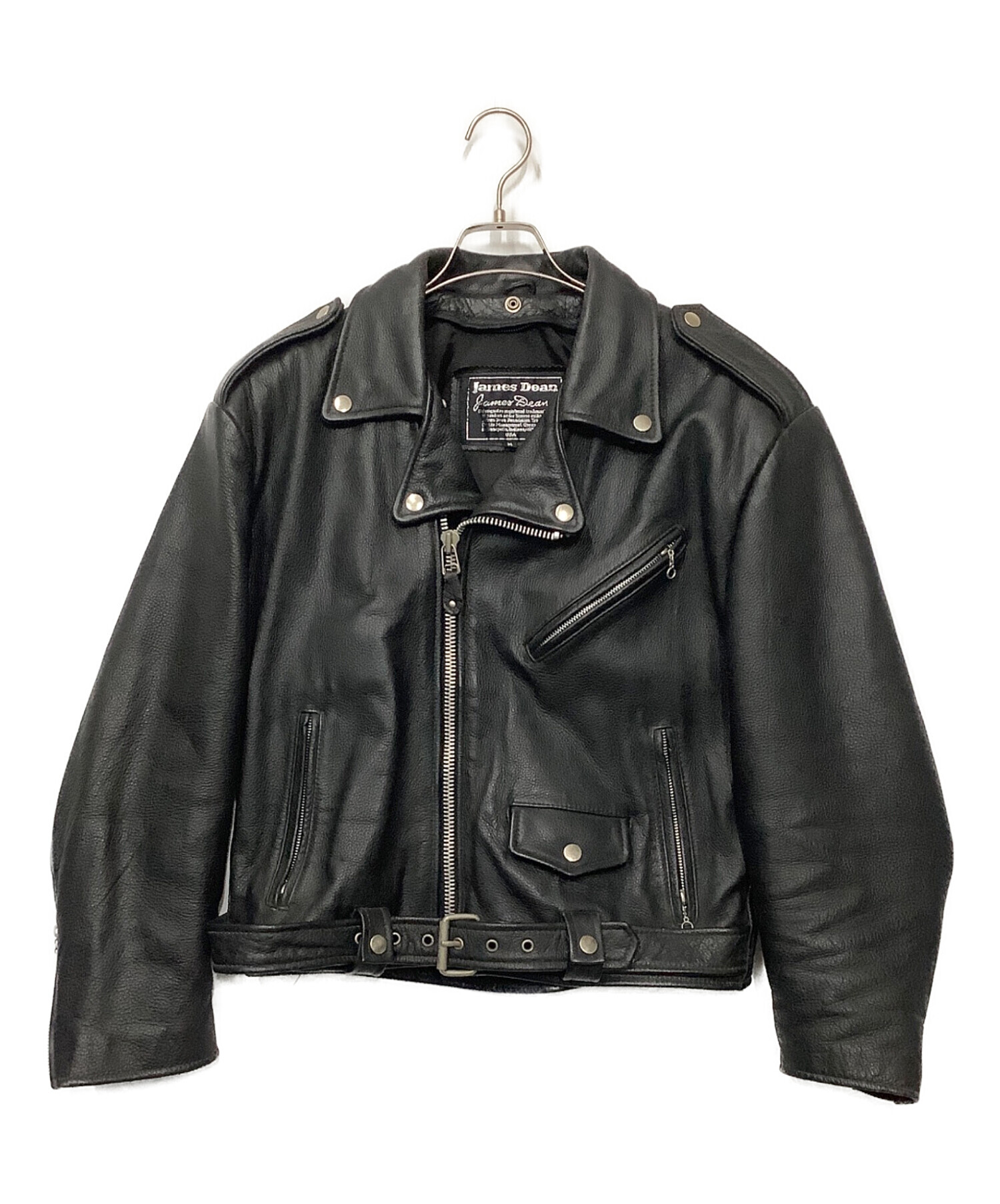 ディーン　DSQUARED2 ライダースジャケット サイズ50 ブラック 中古・古着通販】JAMES DEAN (ジェームス・ディーン) レザーライダース