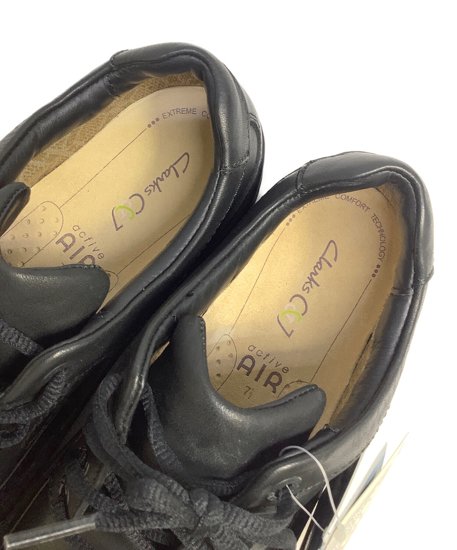 中古・古着通販】CLARKS (クラークス) レザースニーカー ブラック