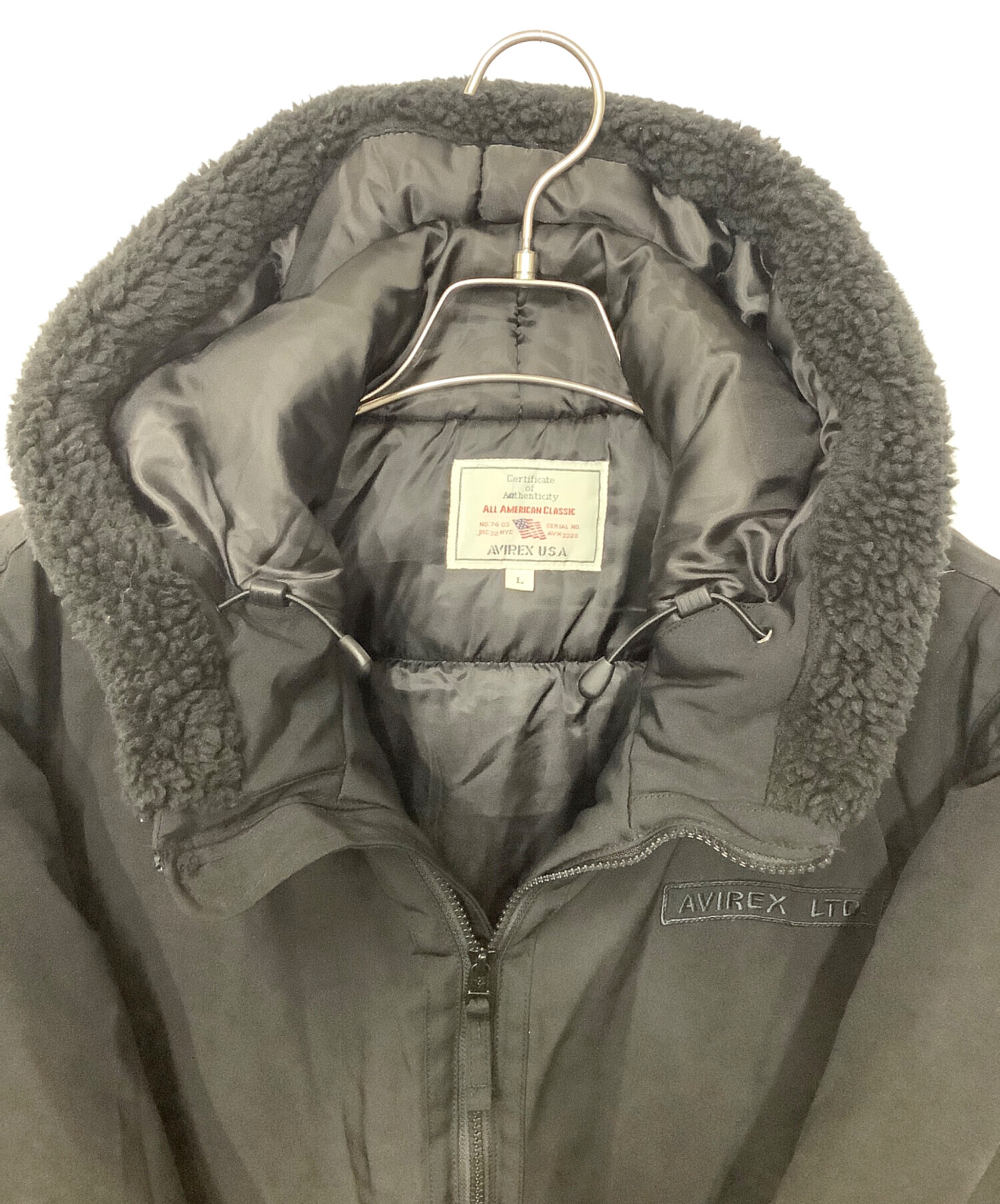 中古・古着通販】AVIREX (アヴィレックス) B-3 HOODIE ブラック サイズ 