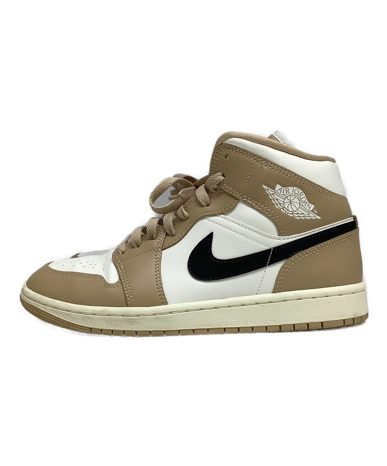 中古・古着通販】NIKE (ナイキ) Air Jordan 1 Mid ベージュ×ホワイト 