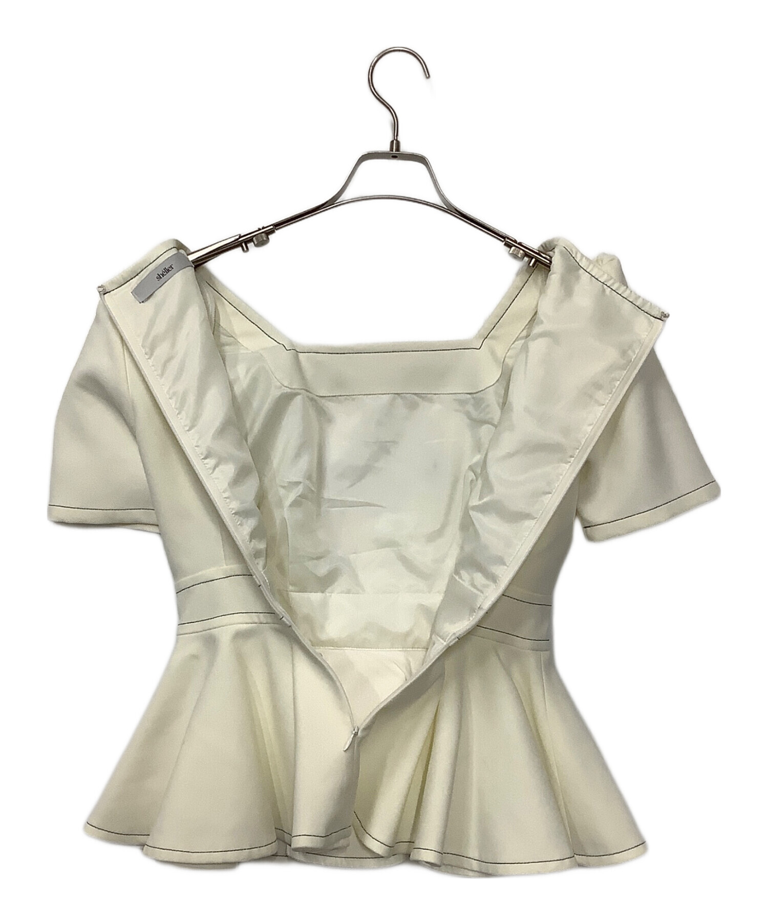 Shellerブラウス 中古・古着通販】sheller (シェリエ) 半袖ブラウス アイボリー サイズ