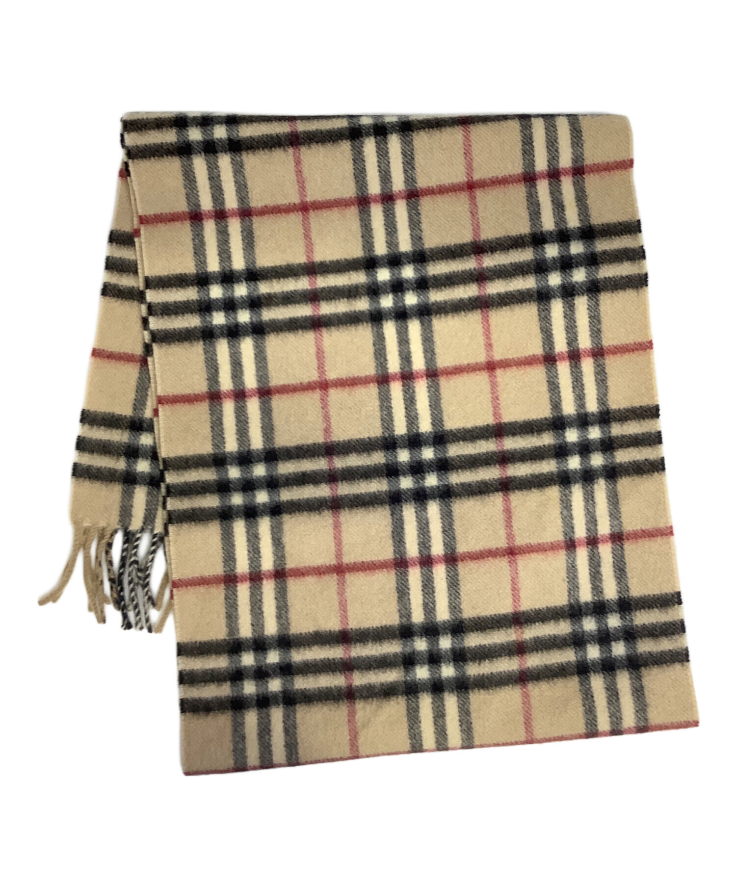 【バーバリーロンドン】マフラー ロゴ カシミヤ混 ベージュ 中古・古着通販】BURBERRY (バーバリー) ノバチェックカシミヤマフラー