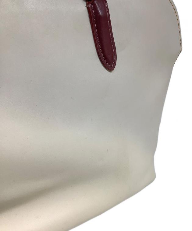 中古・古着通販】COACH (コーチ) 2WAYバッグ アイボリー×レッド