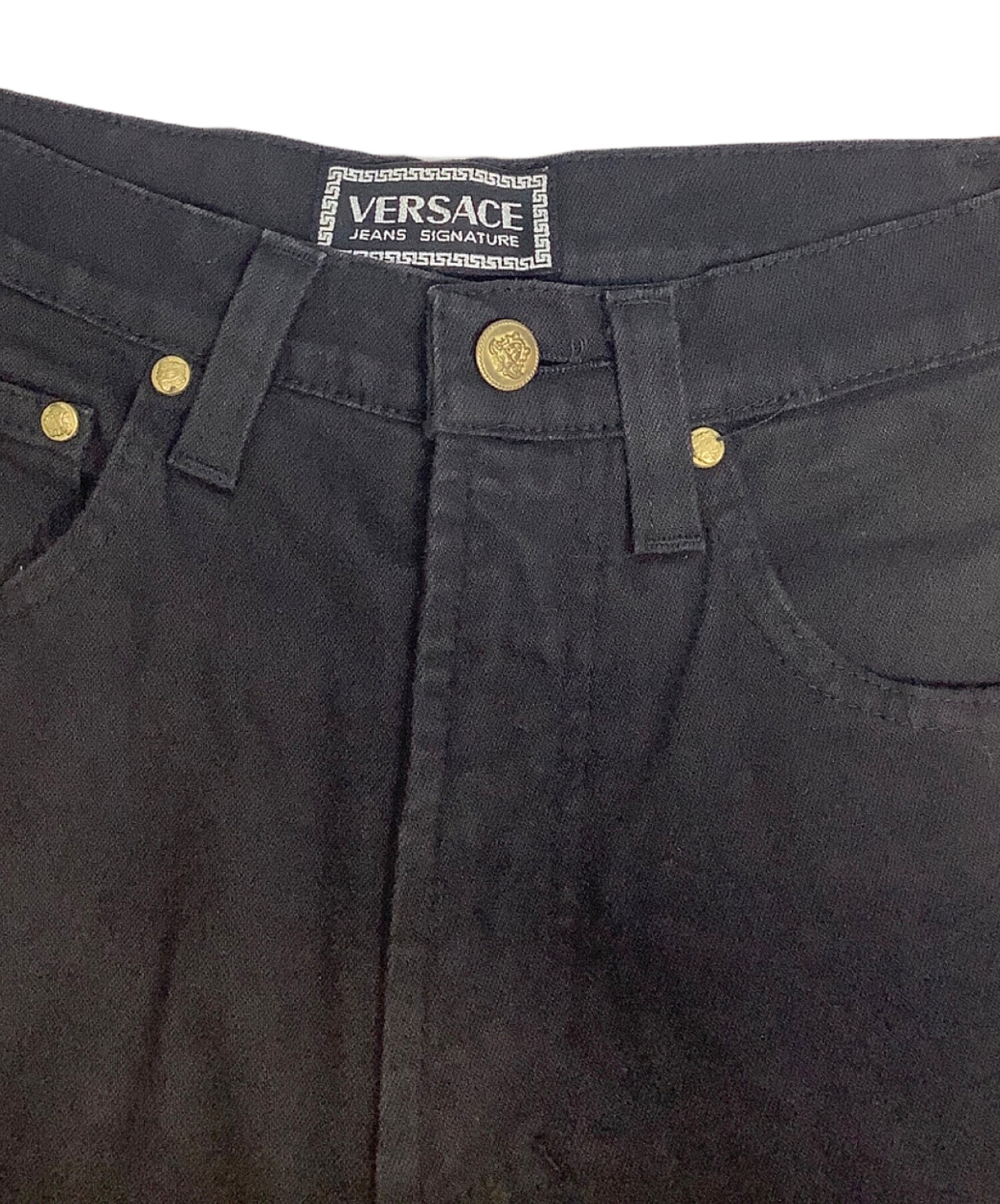中古・古着通販】VERSACE (ヴェルサーチ) デニムパンツ ブラック 