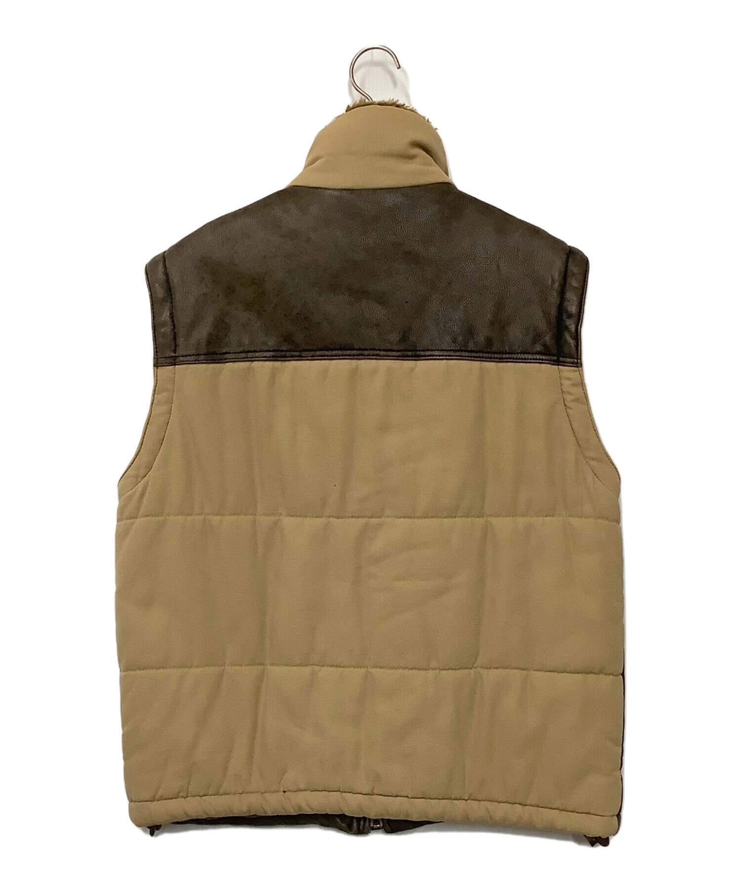 中古・古着通販】Schott (ショット) レザーベスト ブラウン×ベージュ