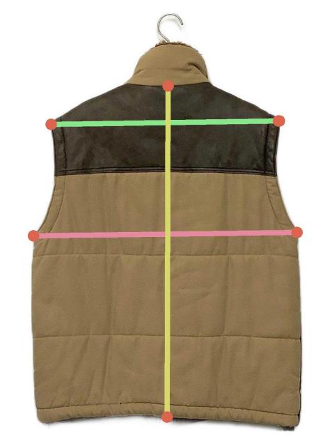 中古・古着通販】Schott (ショット) レザーベスト ブラウン×ベージュ