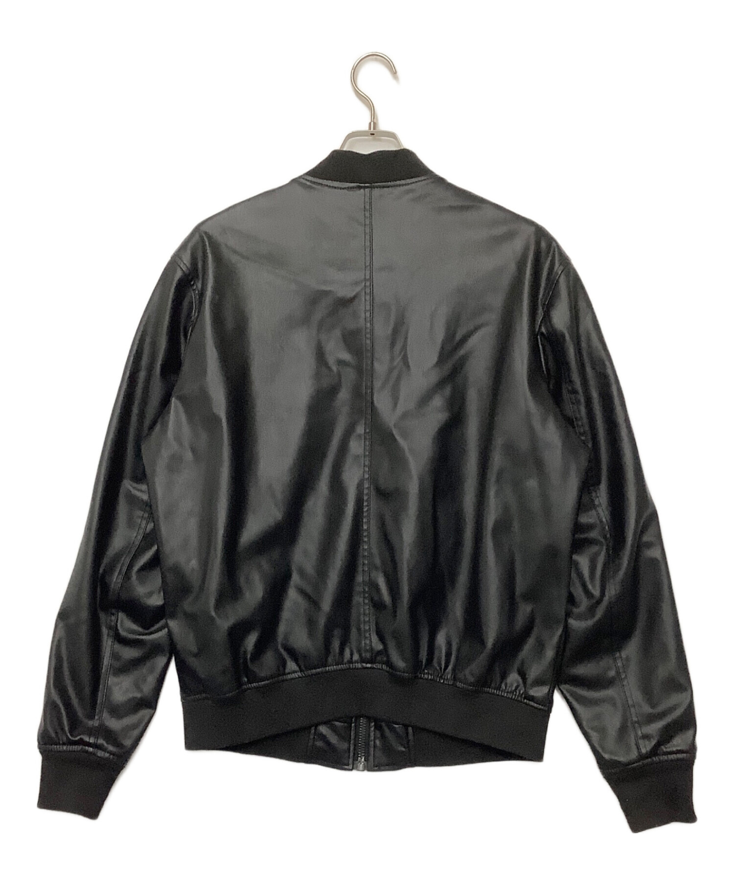 未使用 ZARA ブラックレザージャケット 中古・古着通販】ZARA (ザラ) フェイクレザージャケット ブラック