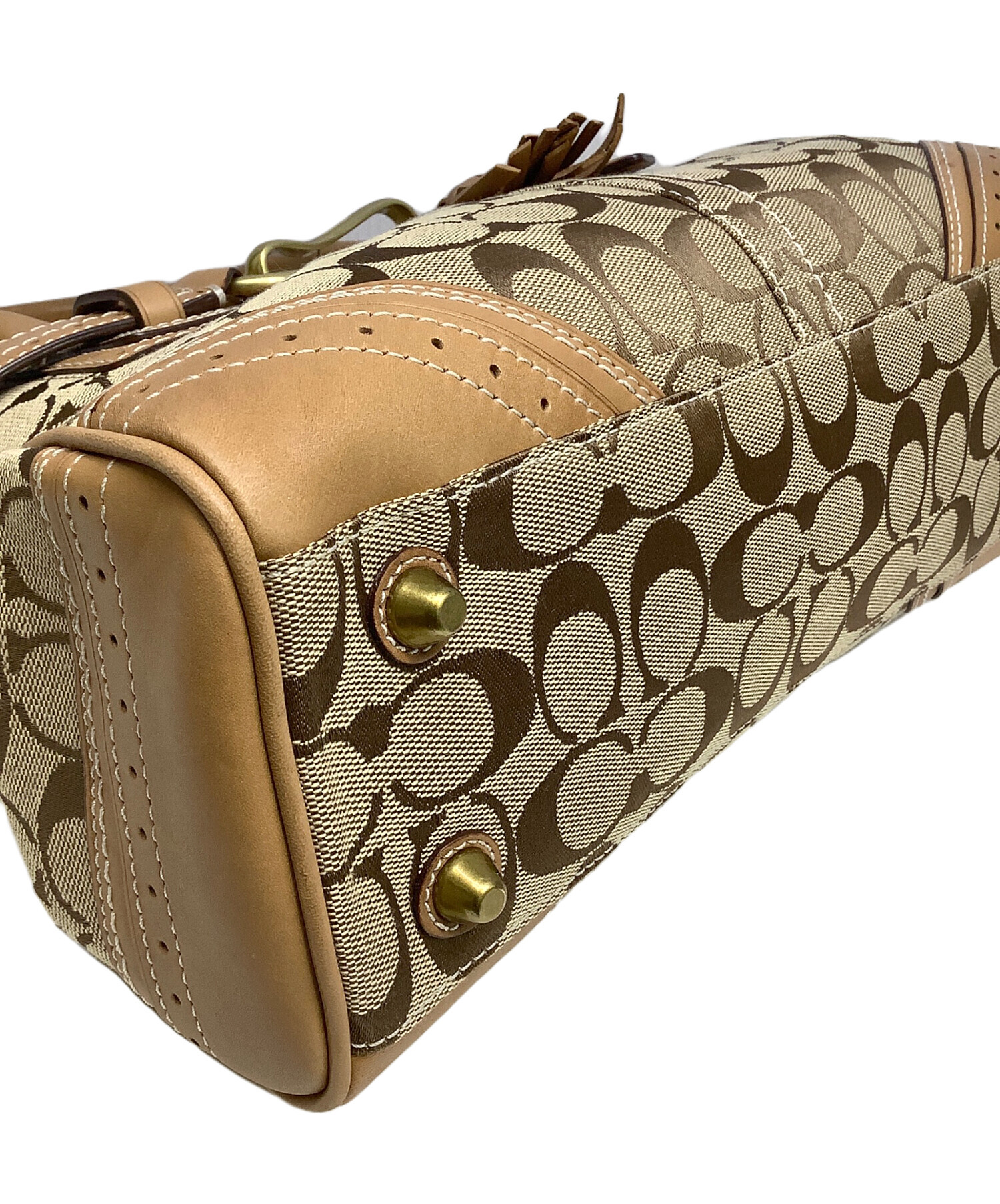 中古・古着通販】COACH (コーチ) ハンドバッグ ベージュ｜ブランド