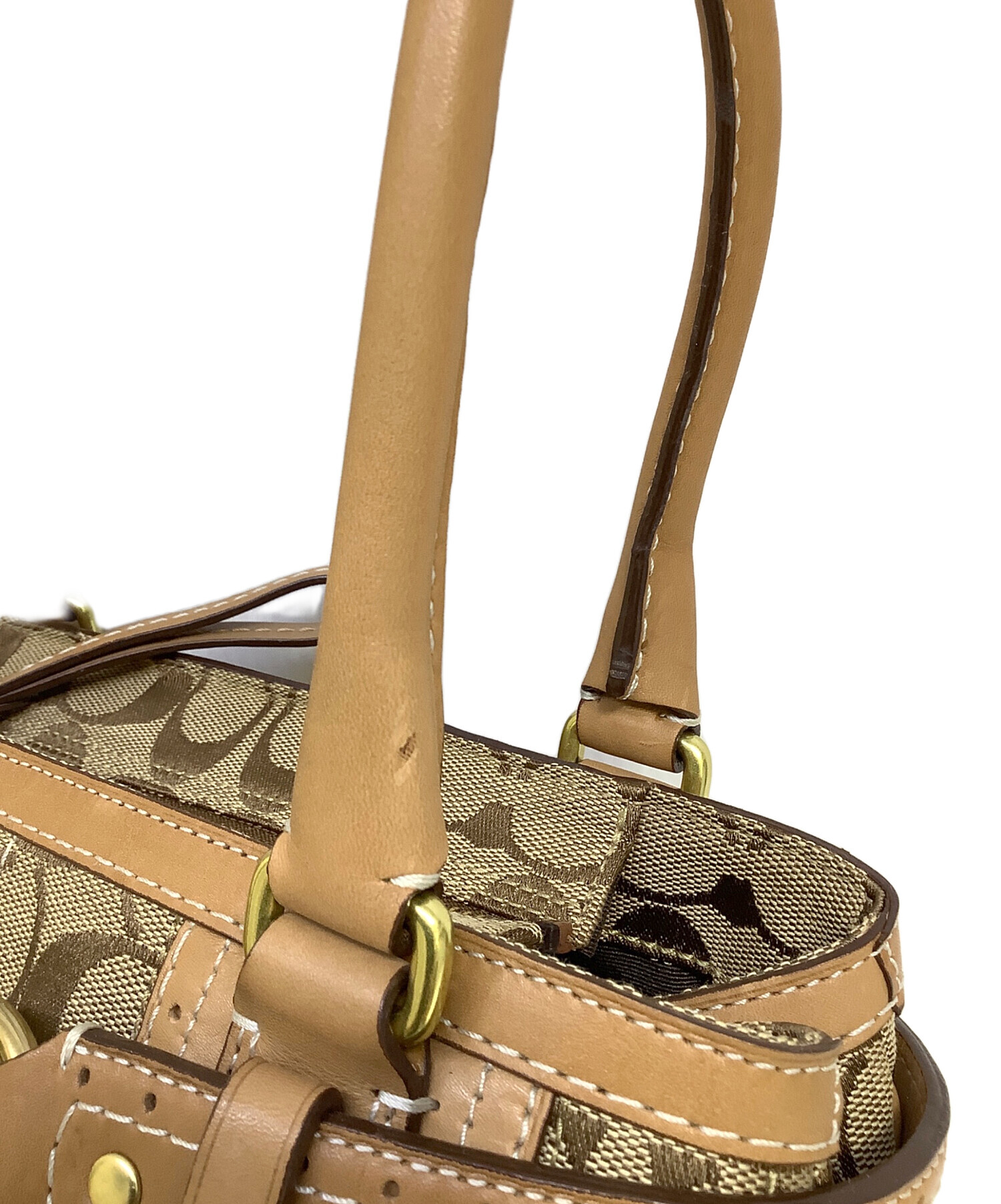 中古・古着通販】COACH (コーチ) ハンドバッグ ベージュ｜ブランド