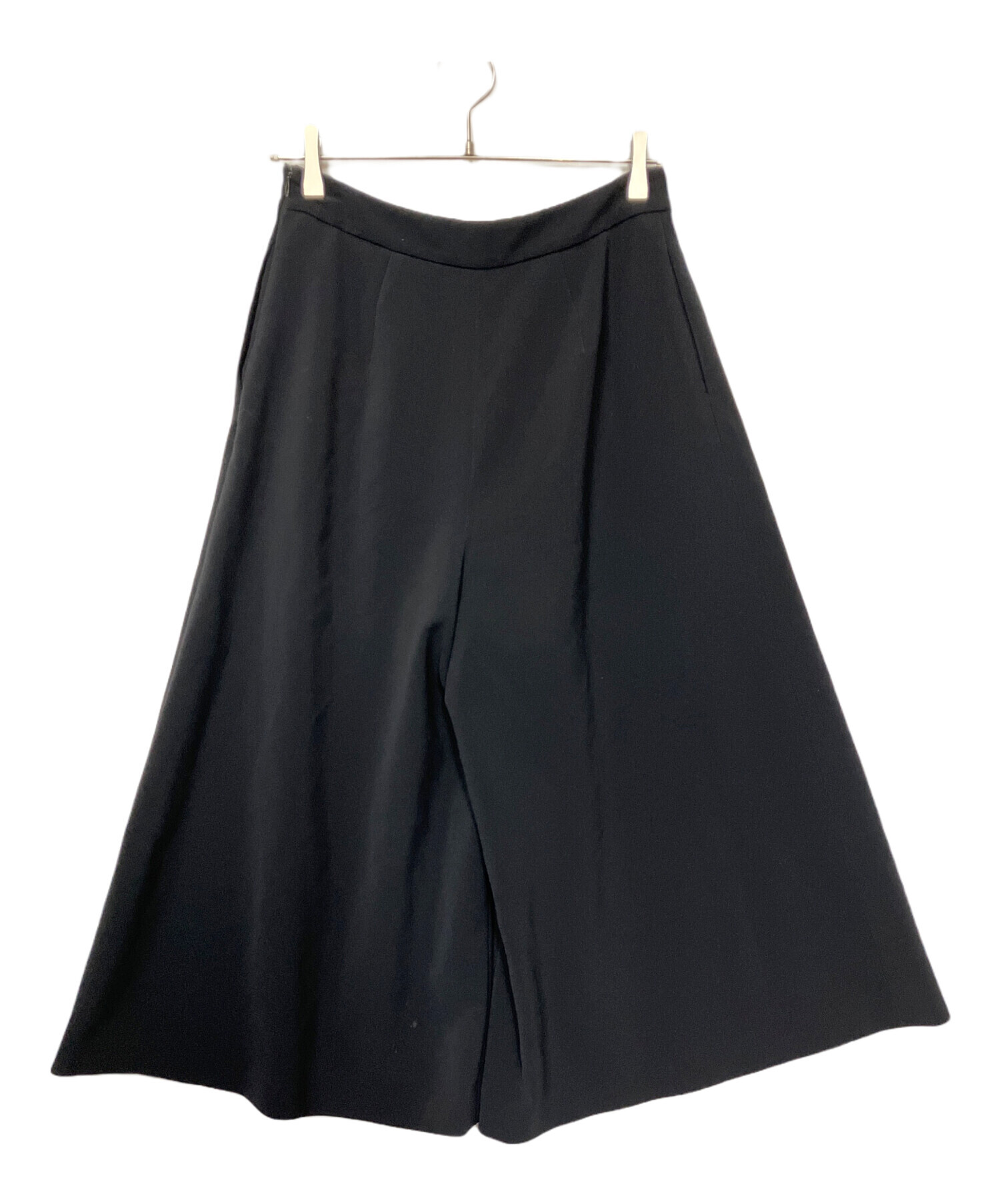 まる★FOXEY/フォクシー クロップドワイドパンツ 40 ブラック 中古・古着通販】FOXEY NEWYORK (フォクシーニューヨーク) ワイド